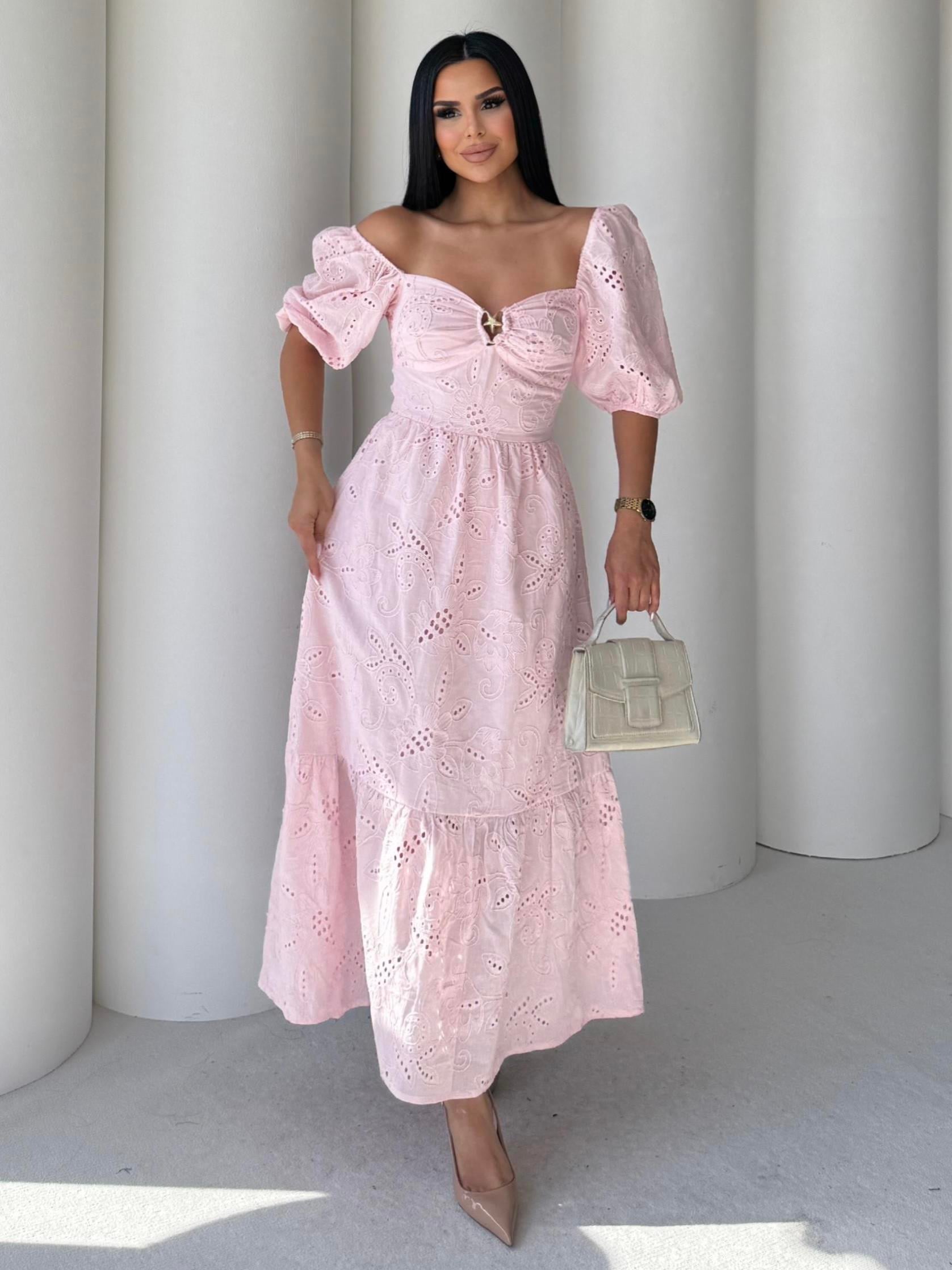 Barbies Gold Toka Detaylı Elbise Pembe