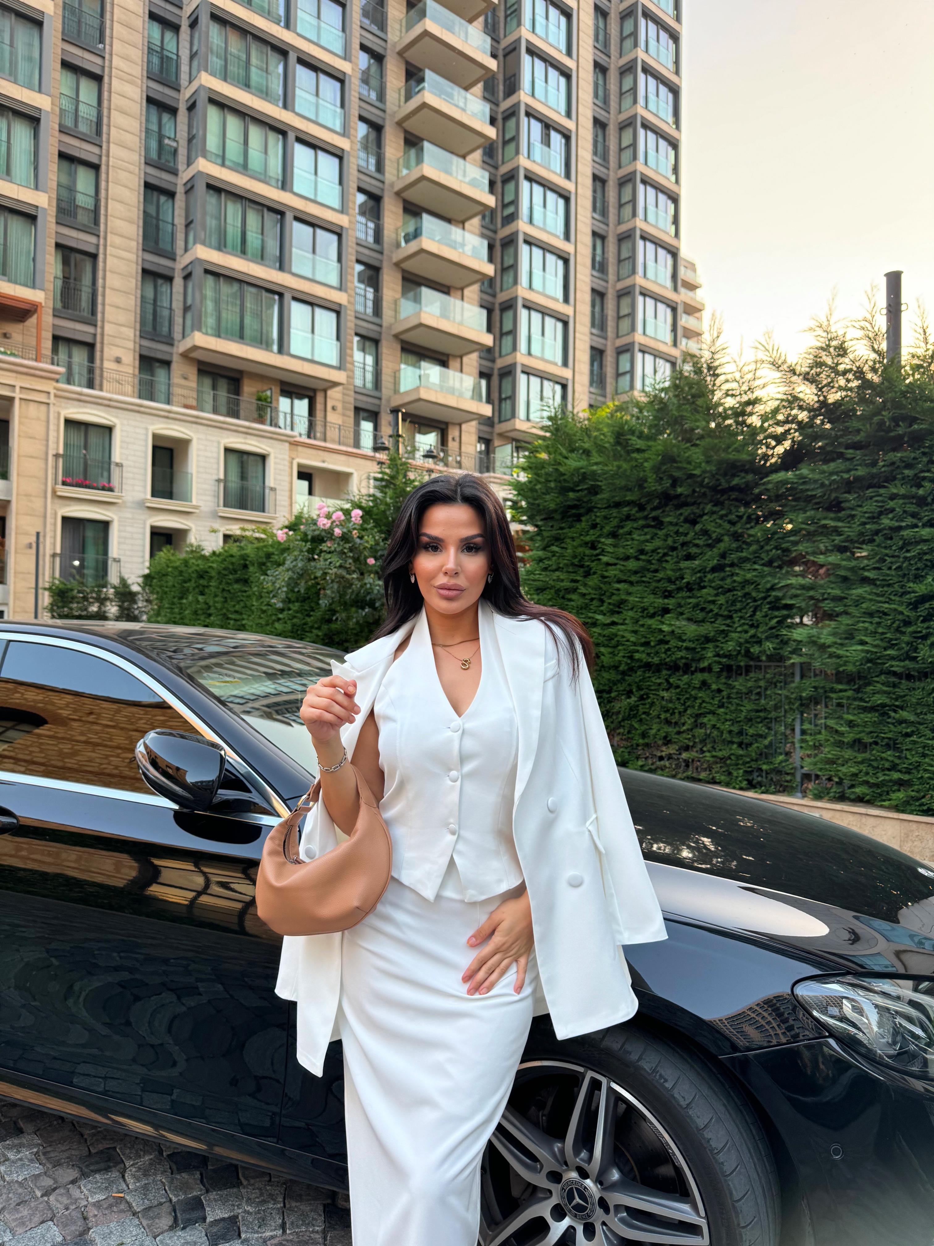 Business Üçlü Takım Beyaz