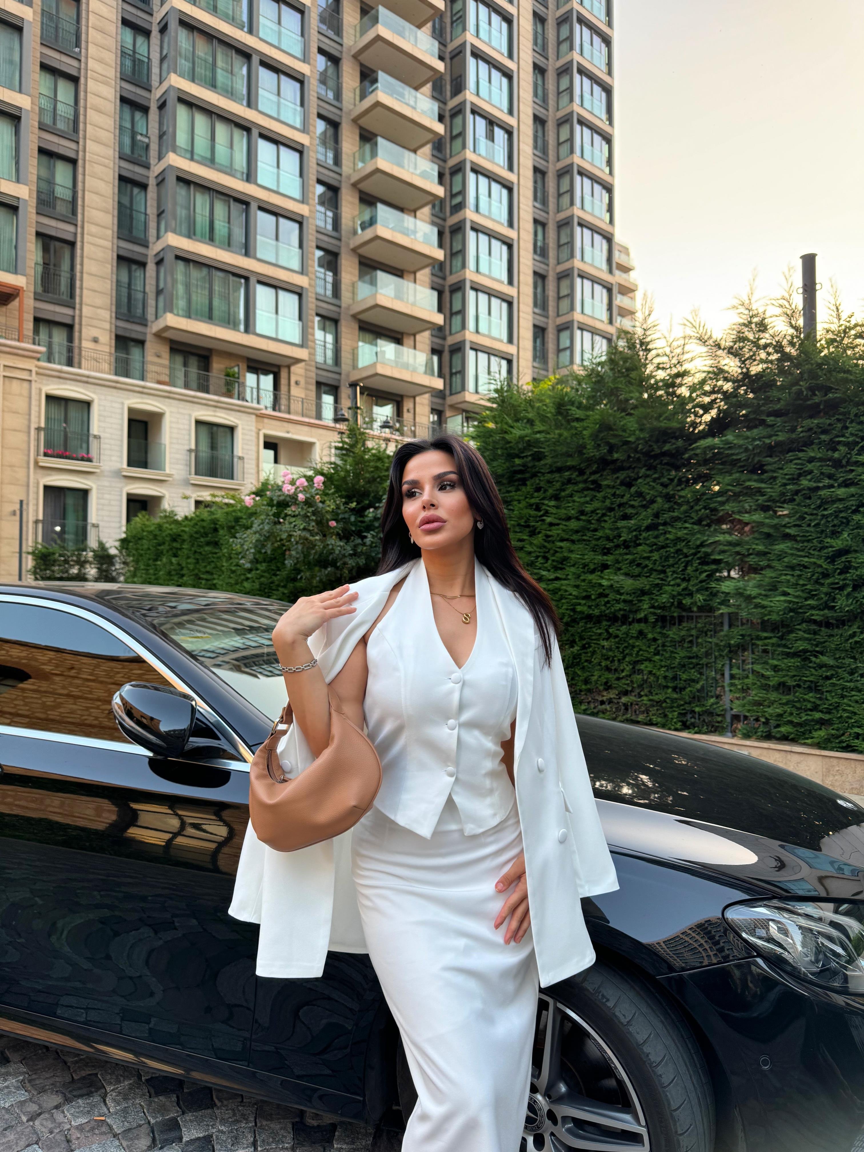 Business Üçlü Takım Beyaz