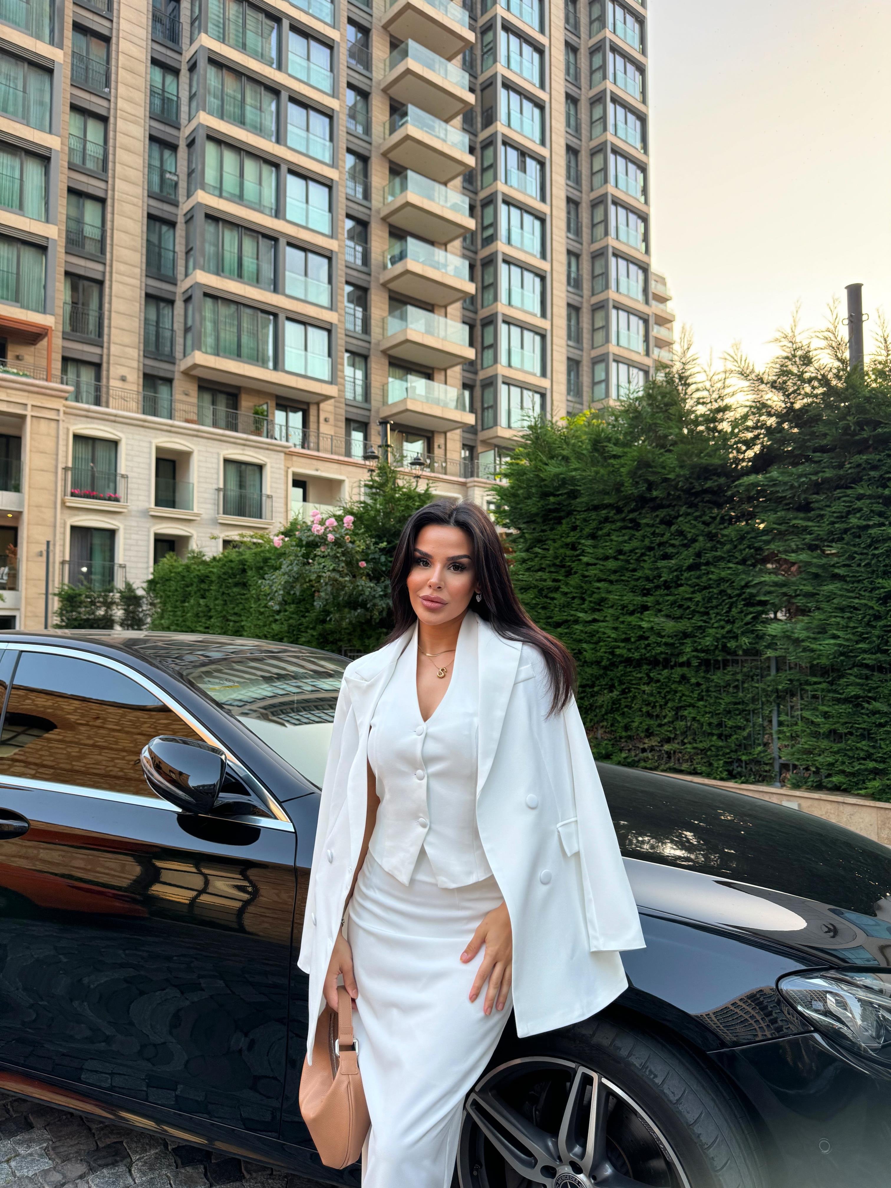 Business Üçlü Takım Beyaz
