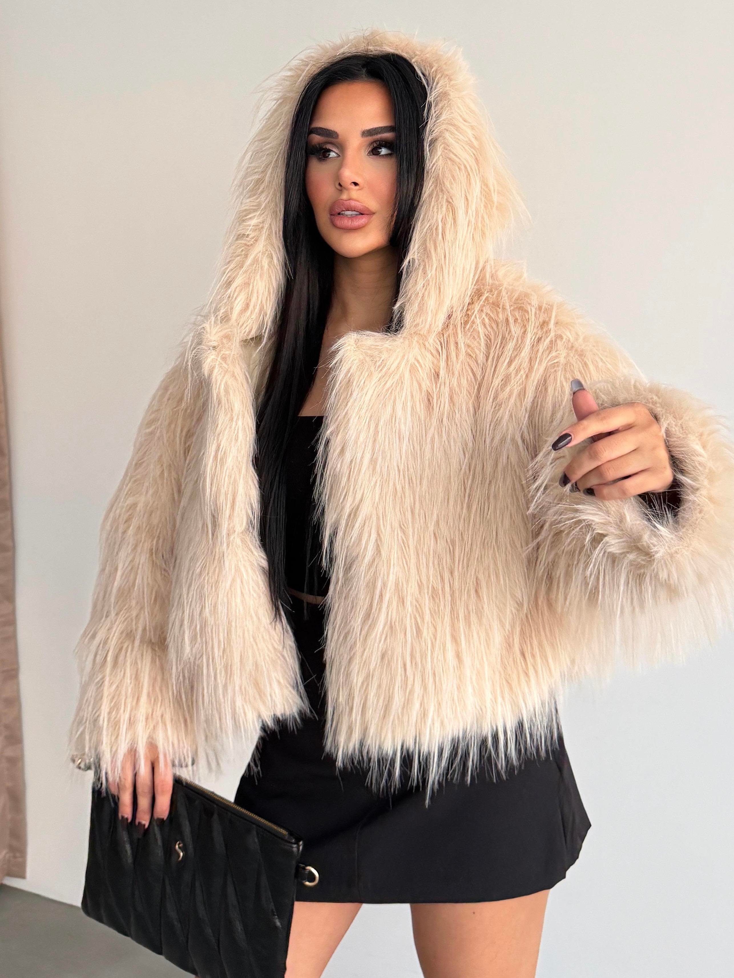Clorie Crop Kürk Bej