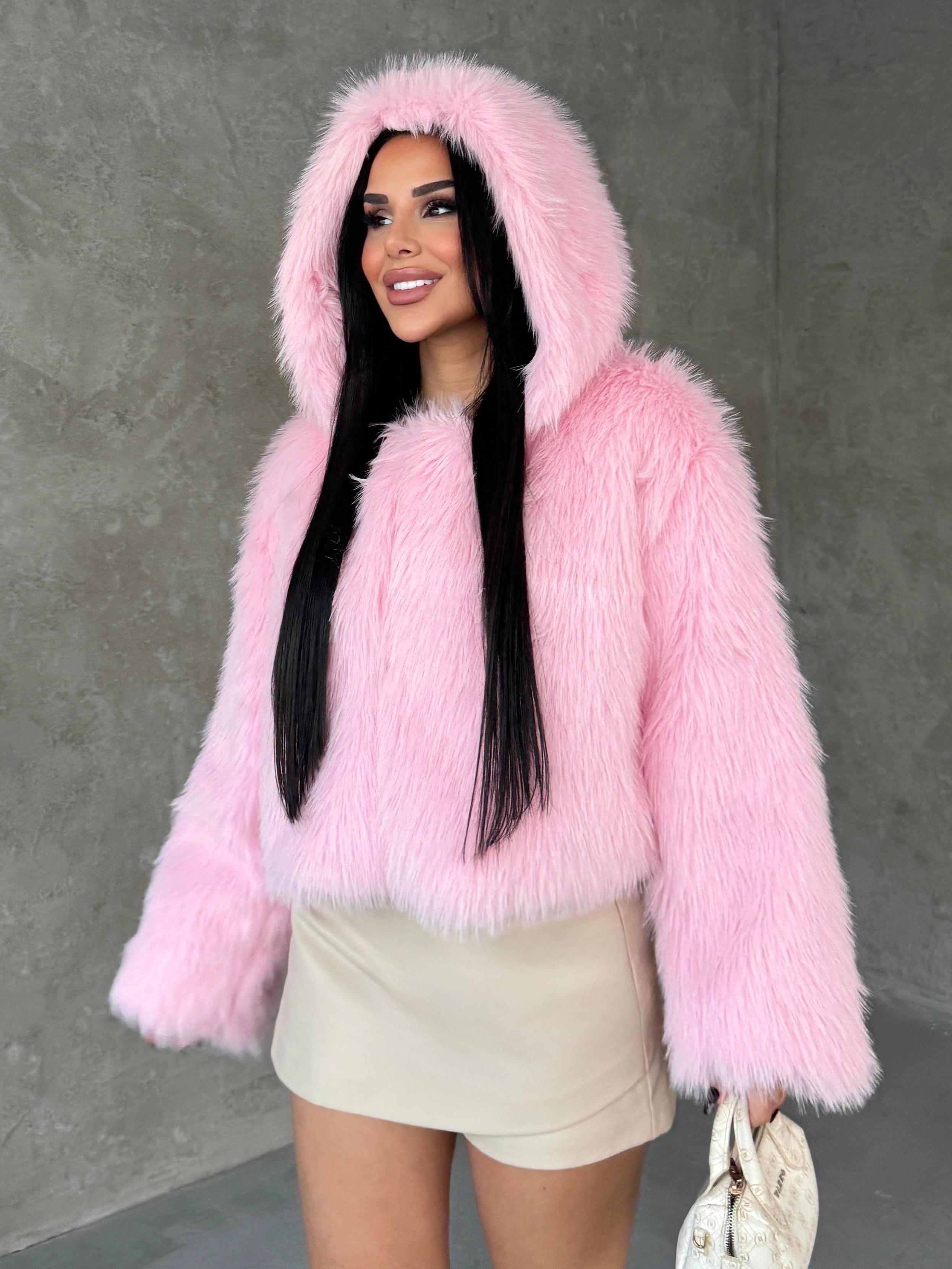 Clorie Crop Kürk Pembe