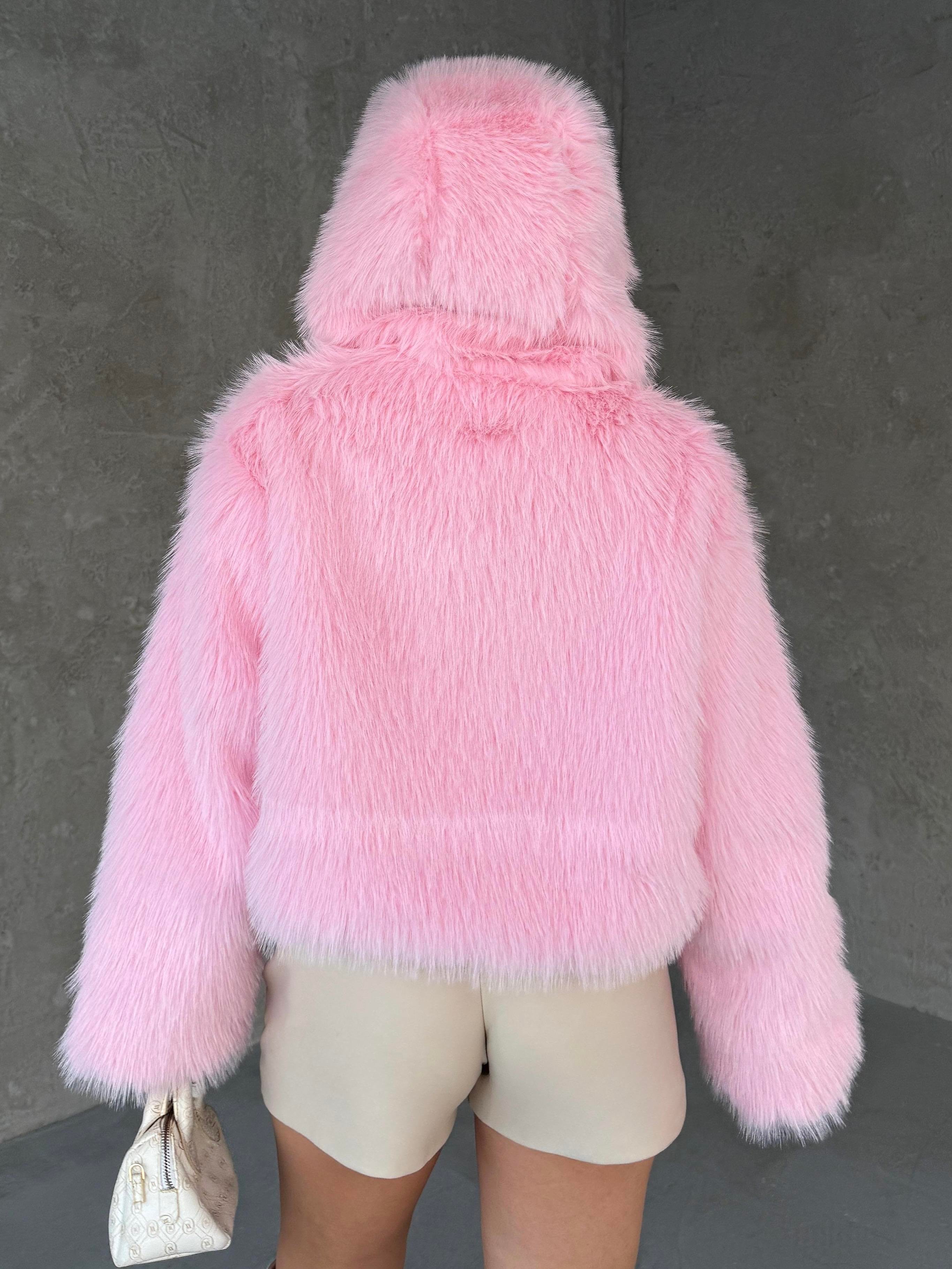 Clorie Crop Kürk Pembe
