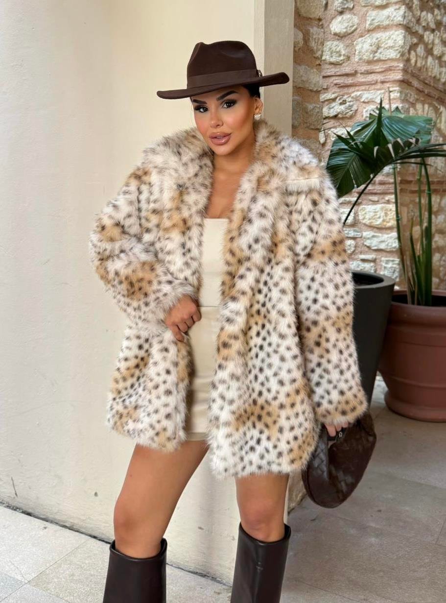 Destina Benekli Kürk Camel