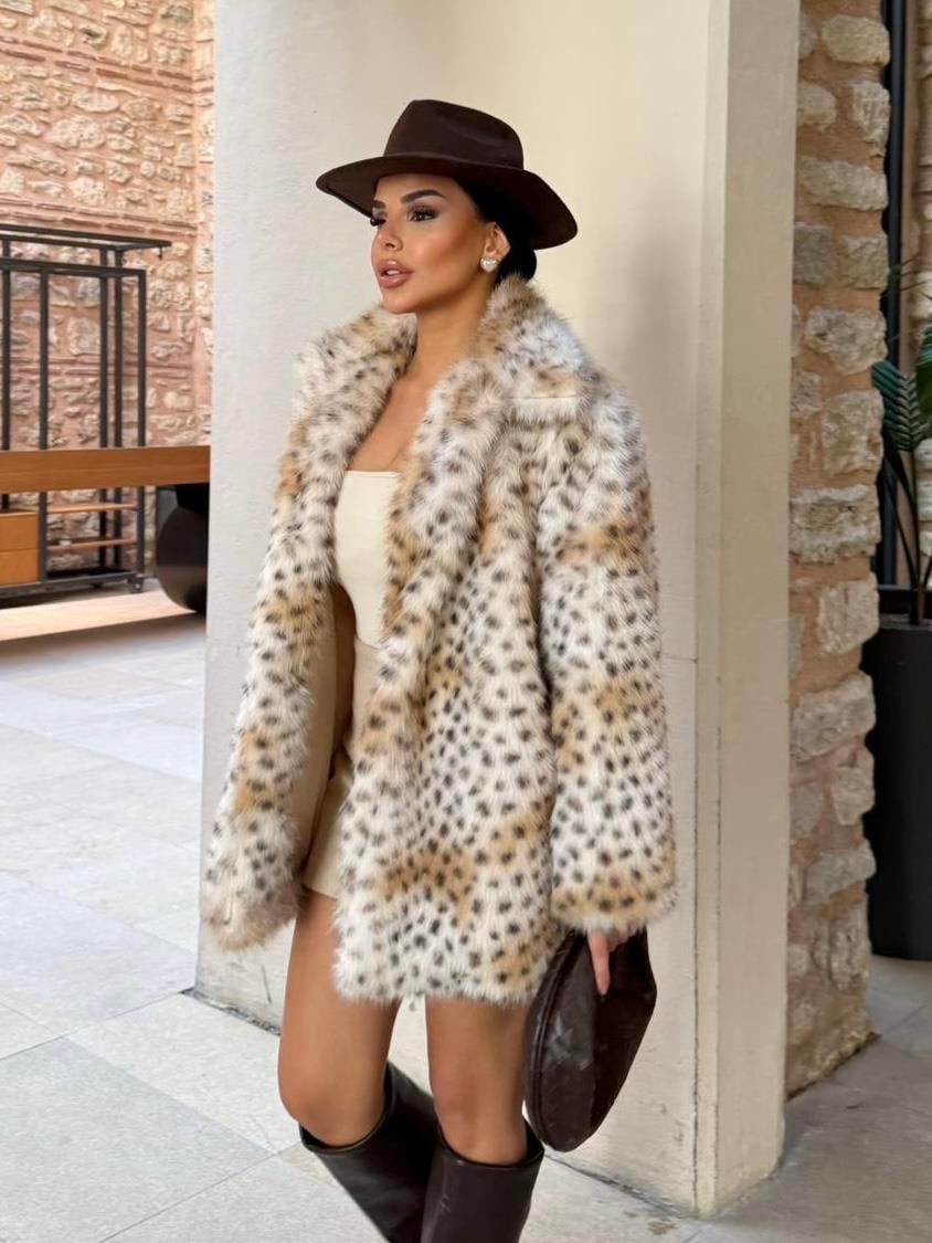 Destina Benekli Kürk Camel