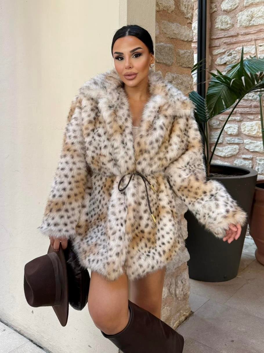 Destina Benekli Kürk Camel