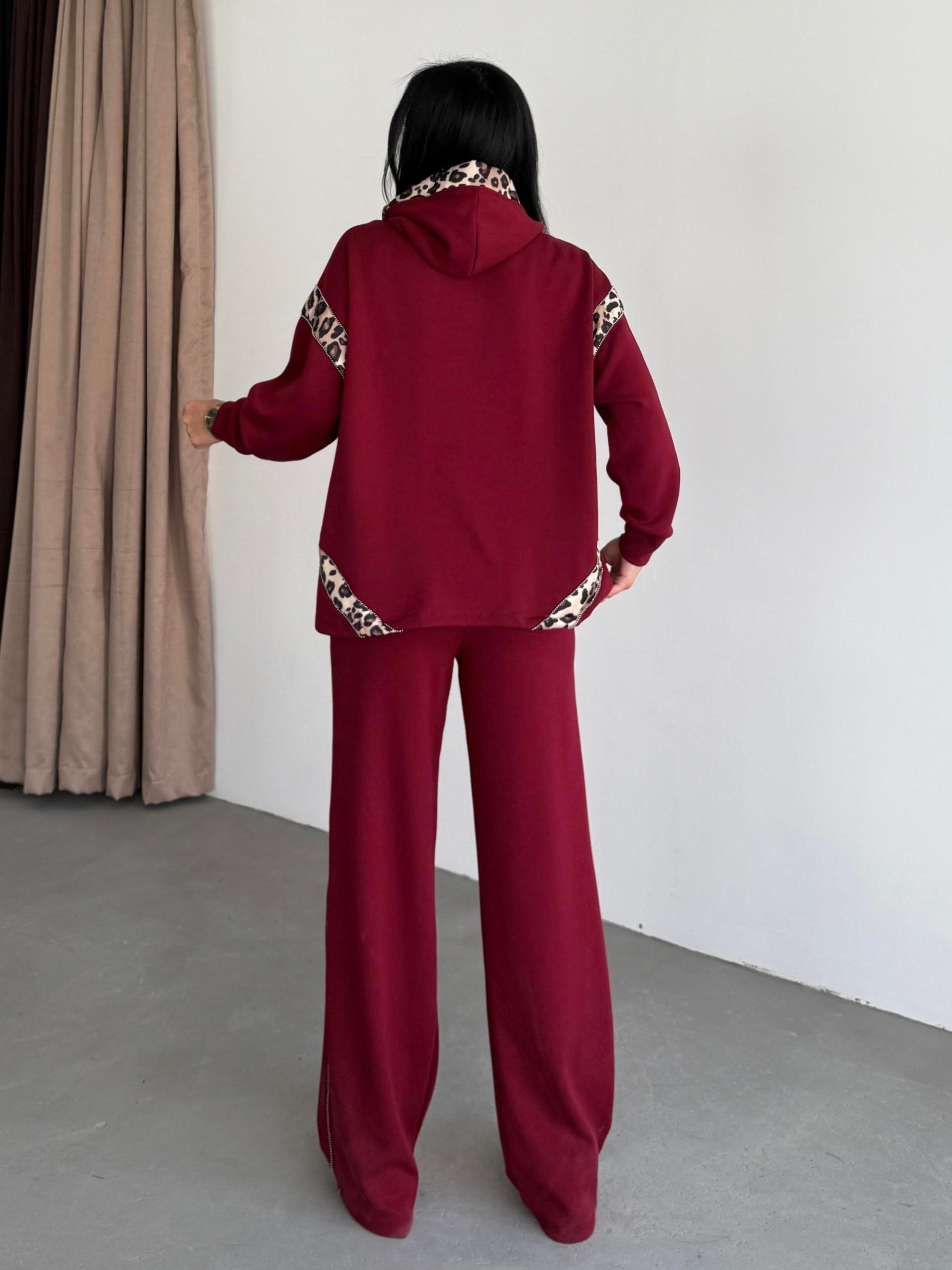 Diesa Leopar Desen Detaylı Modal Takım Bordo