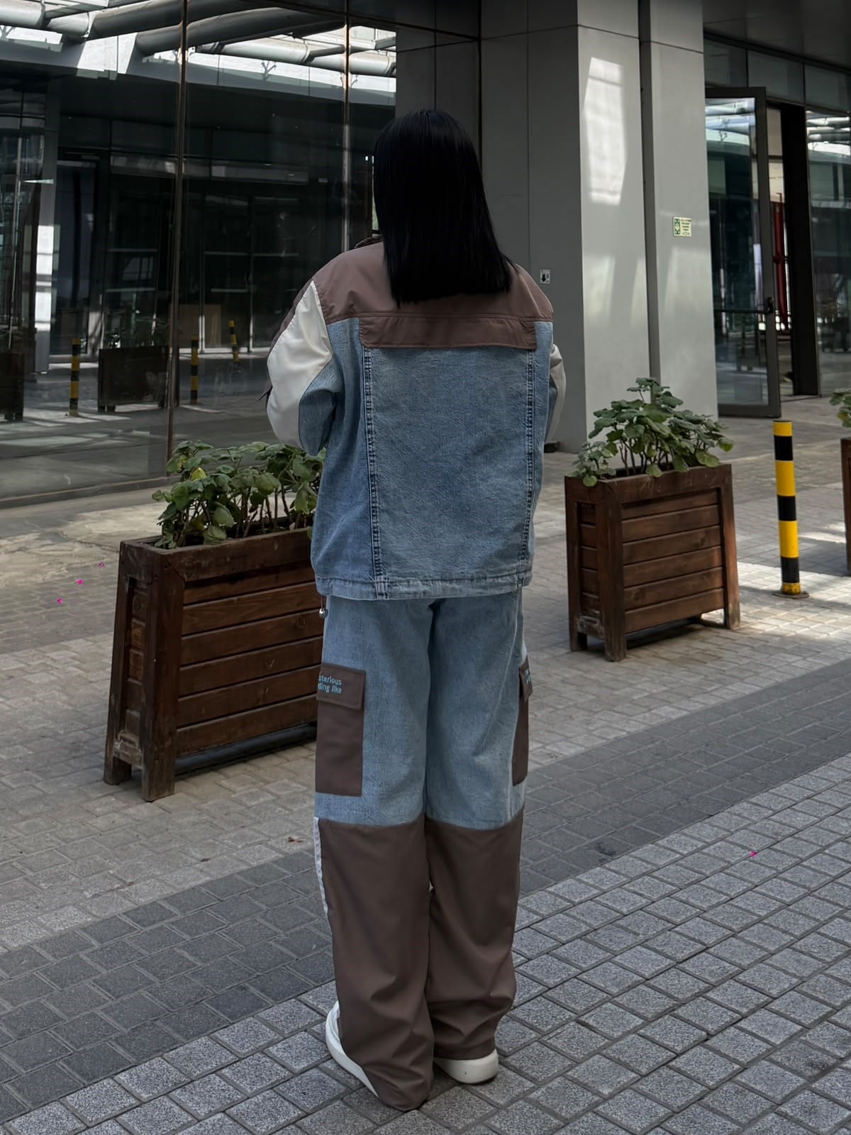 Diras Paraşüt Detaylı Denim Takım Kahve