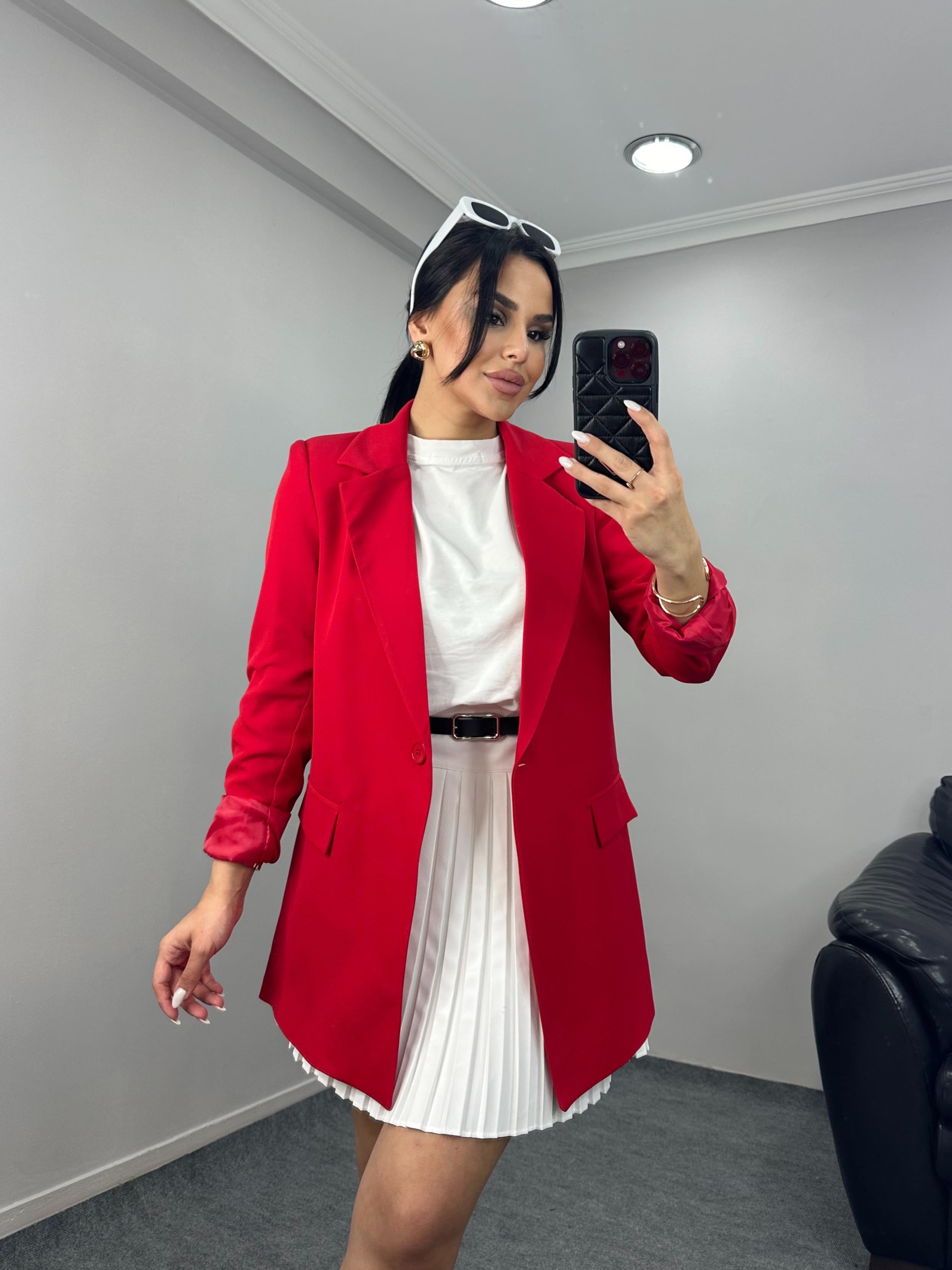 Elegant Blazer Ceket Kırmızı