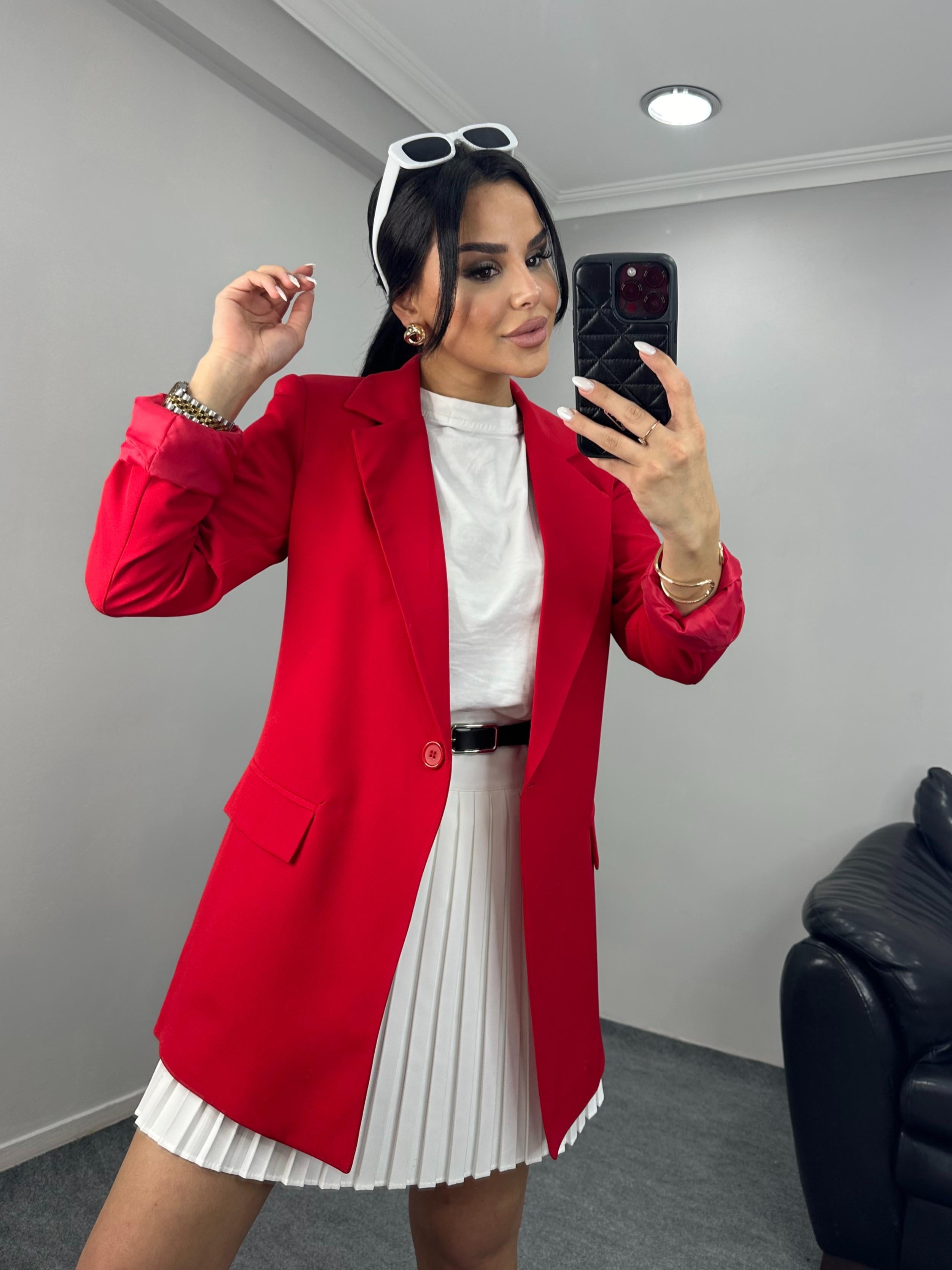 Elegant Blazer Ceket Kırmızı