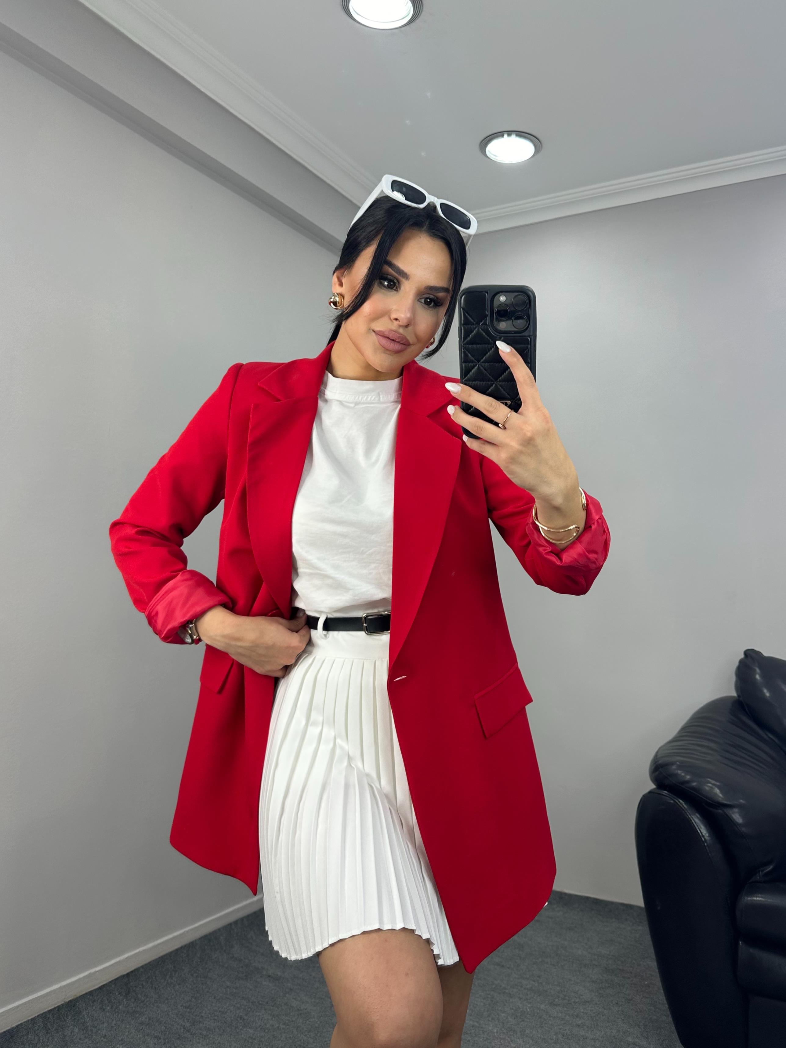 Elegant Blazer Ceket Kırmızı