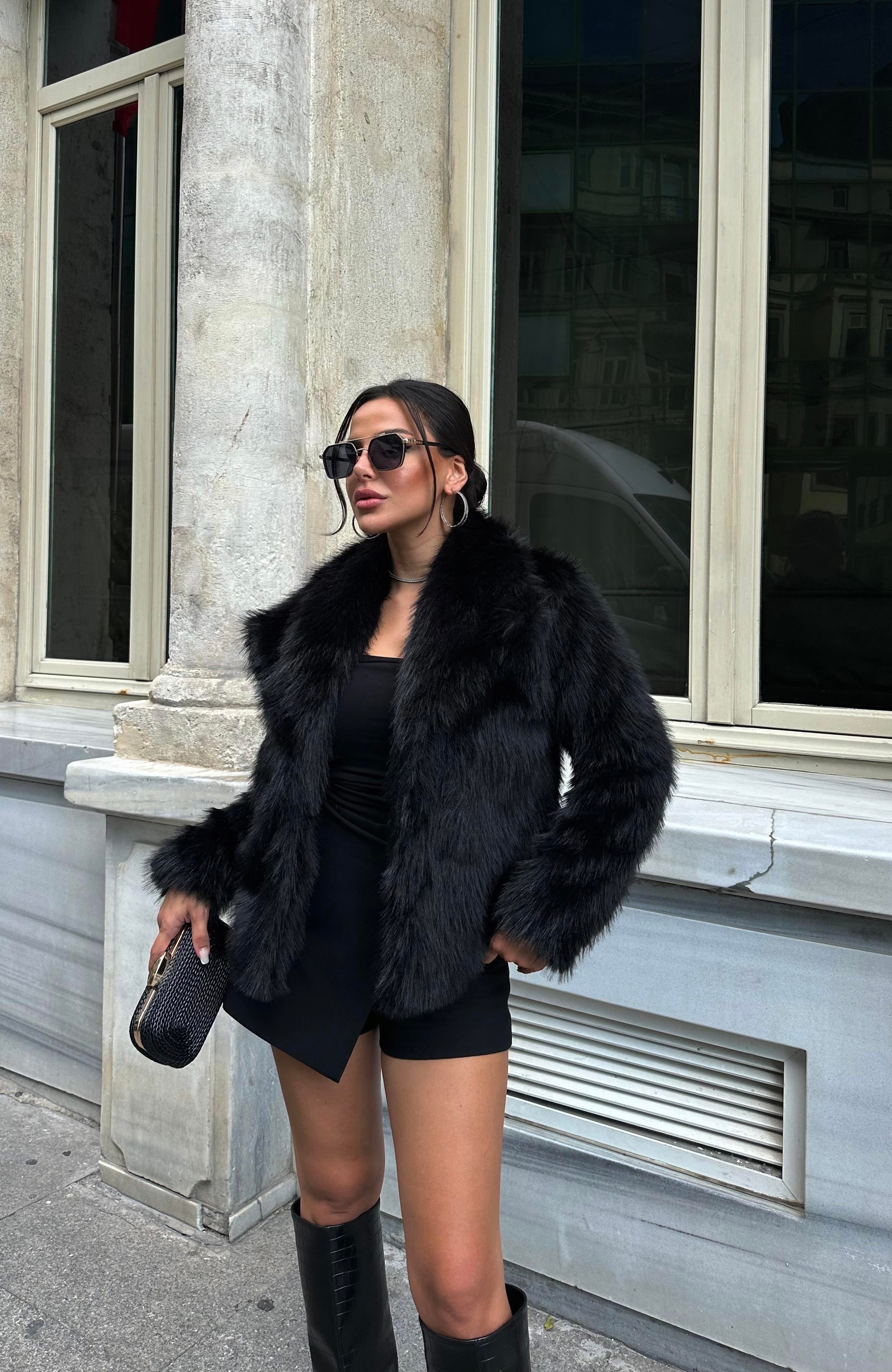 Eyfel Kürk Kaban Siyah