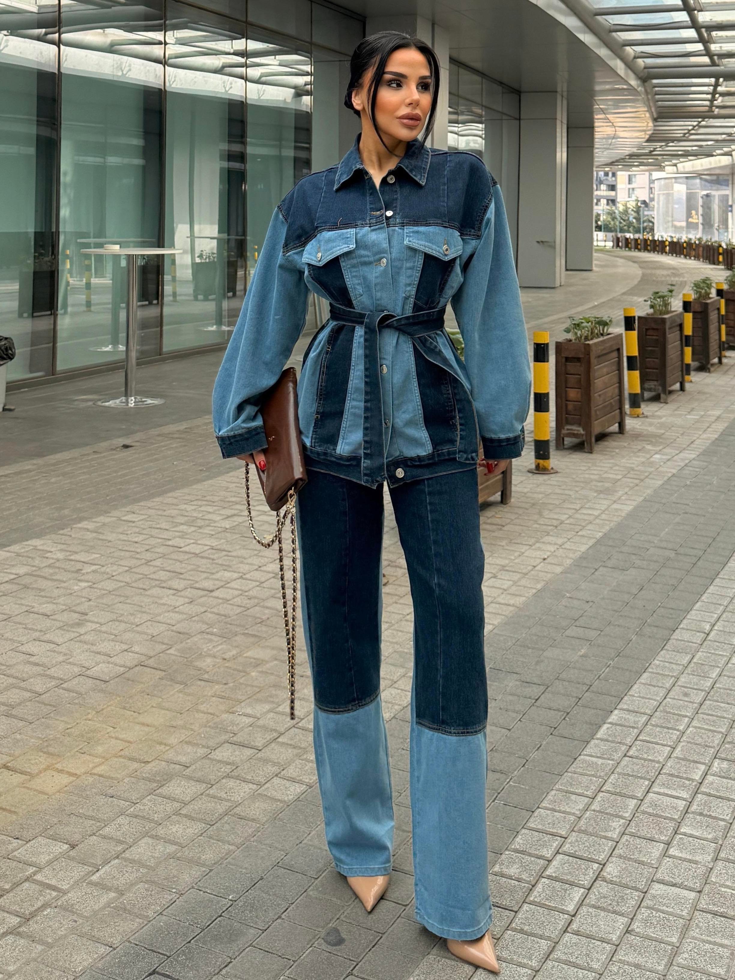 Fikos Tasarım Denim Takım Lacivert