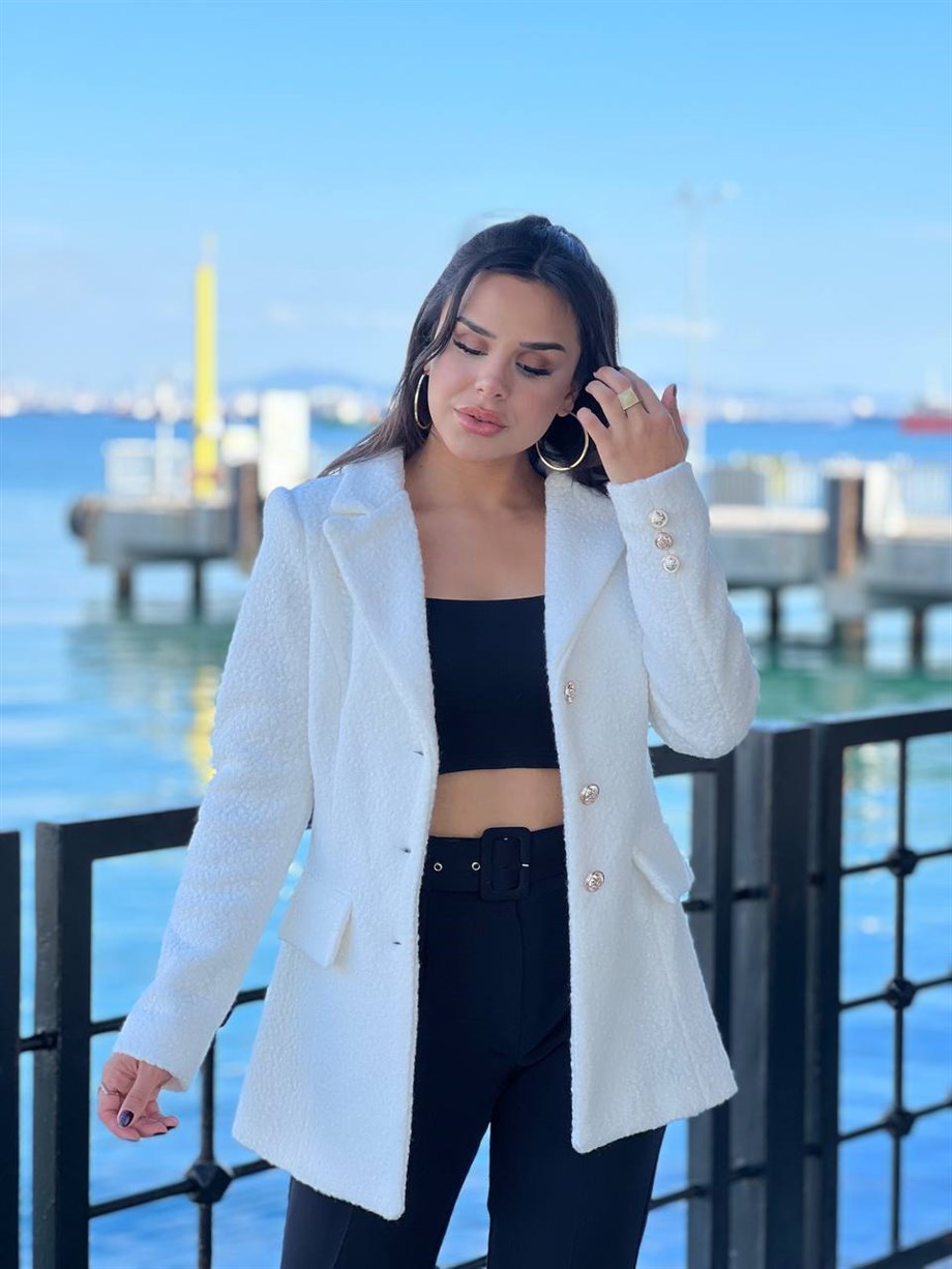 Flora Buklet Kaban Beyaz