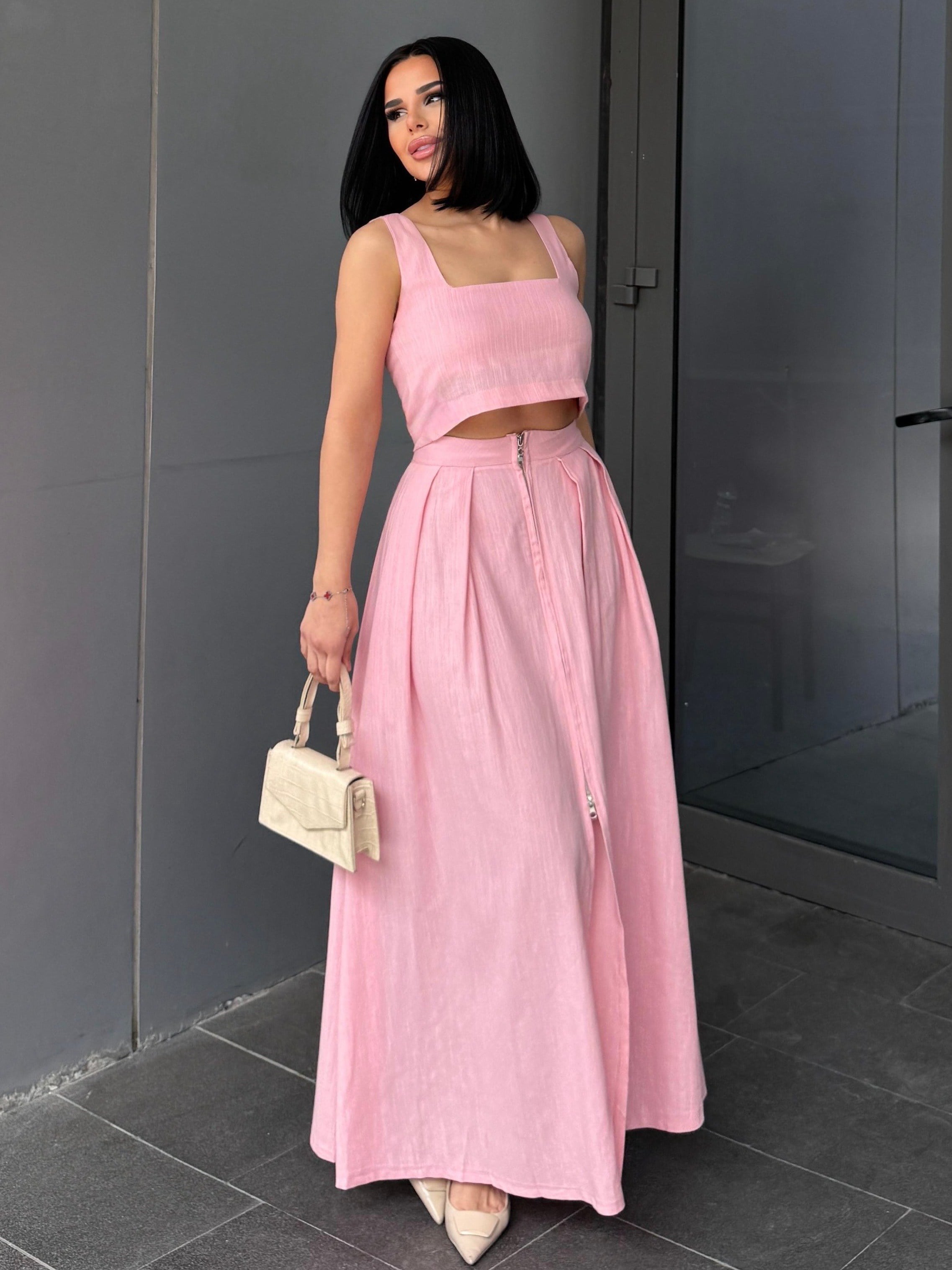 Flose Etekli Takım Pembe