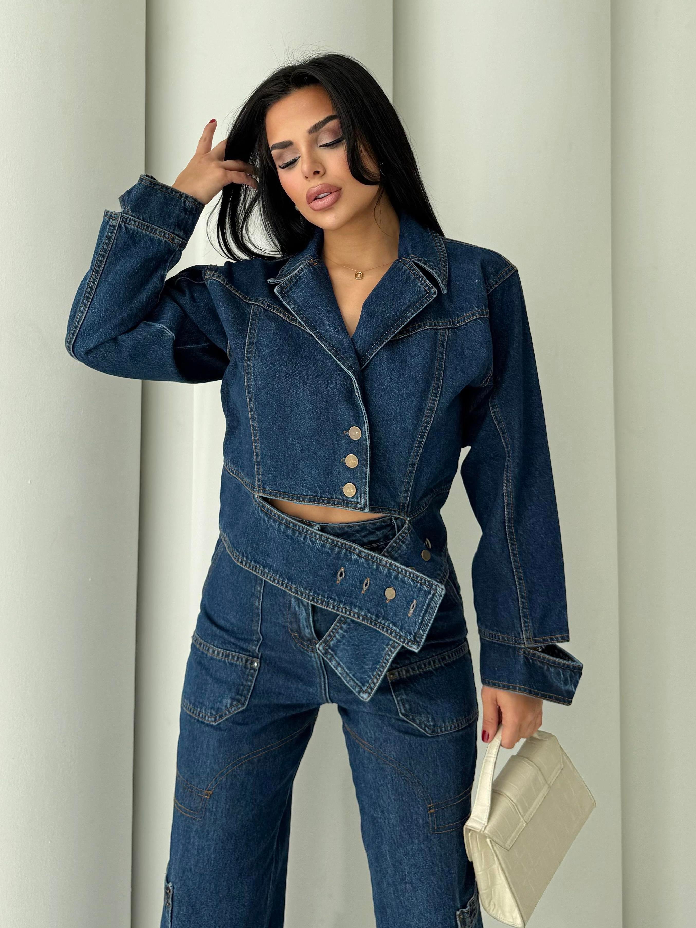 Frozen Tasarım Denim Takım Mavi