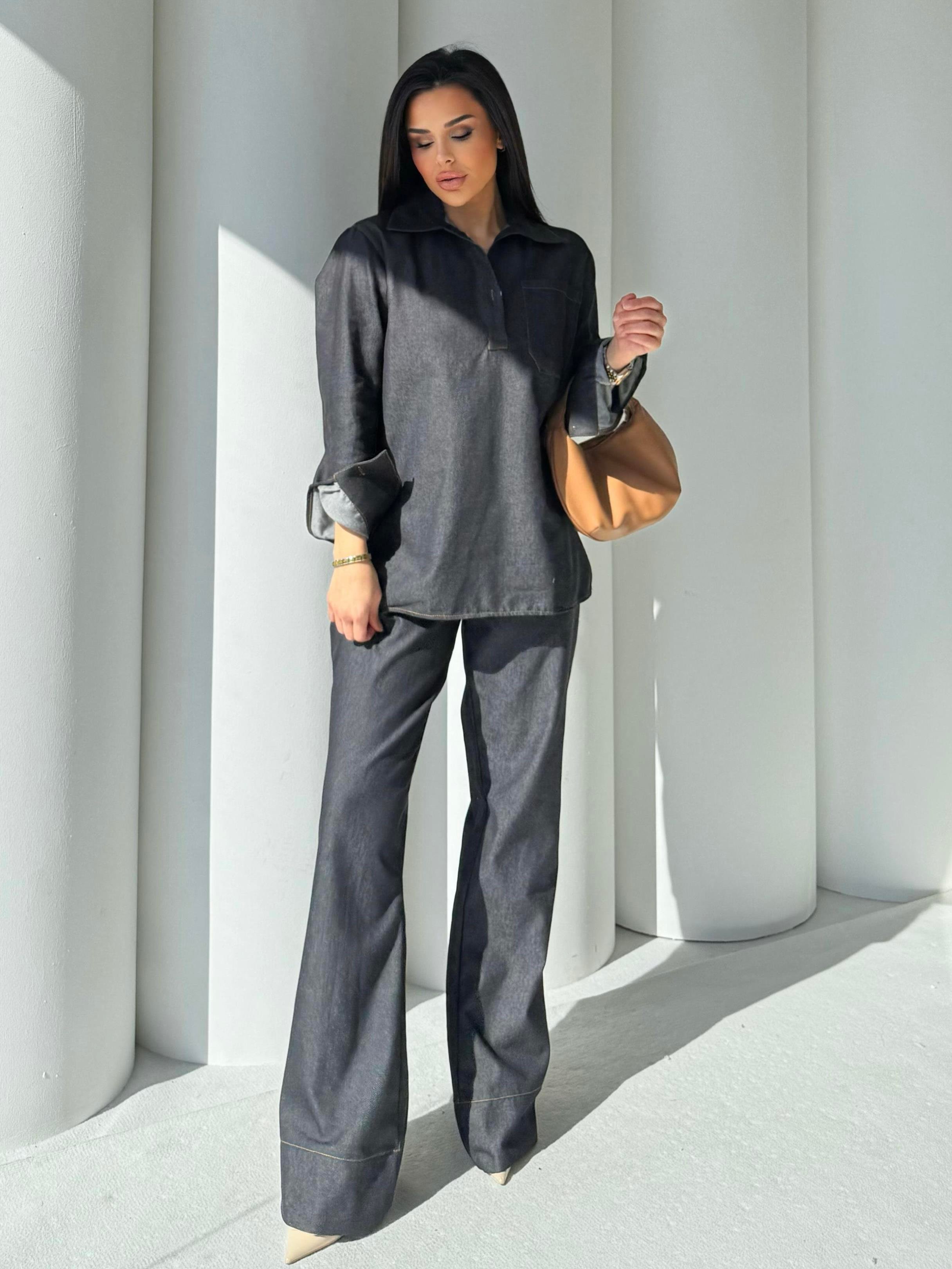Gery Denim Tasarım Takım Siyah