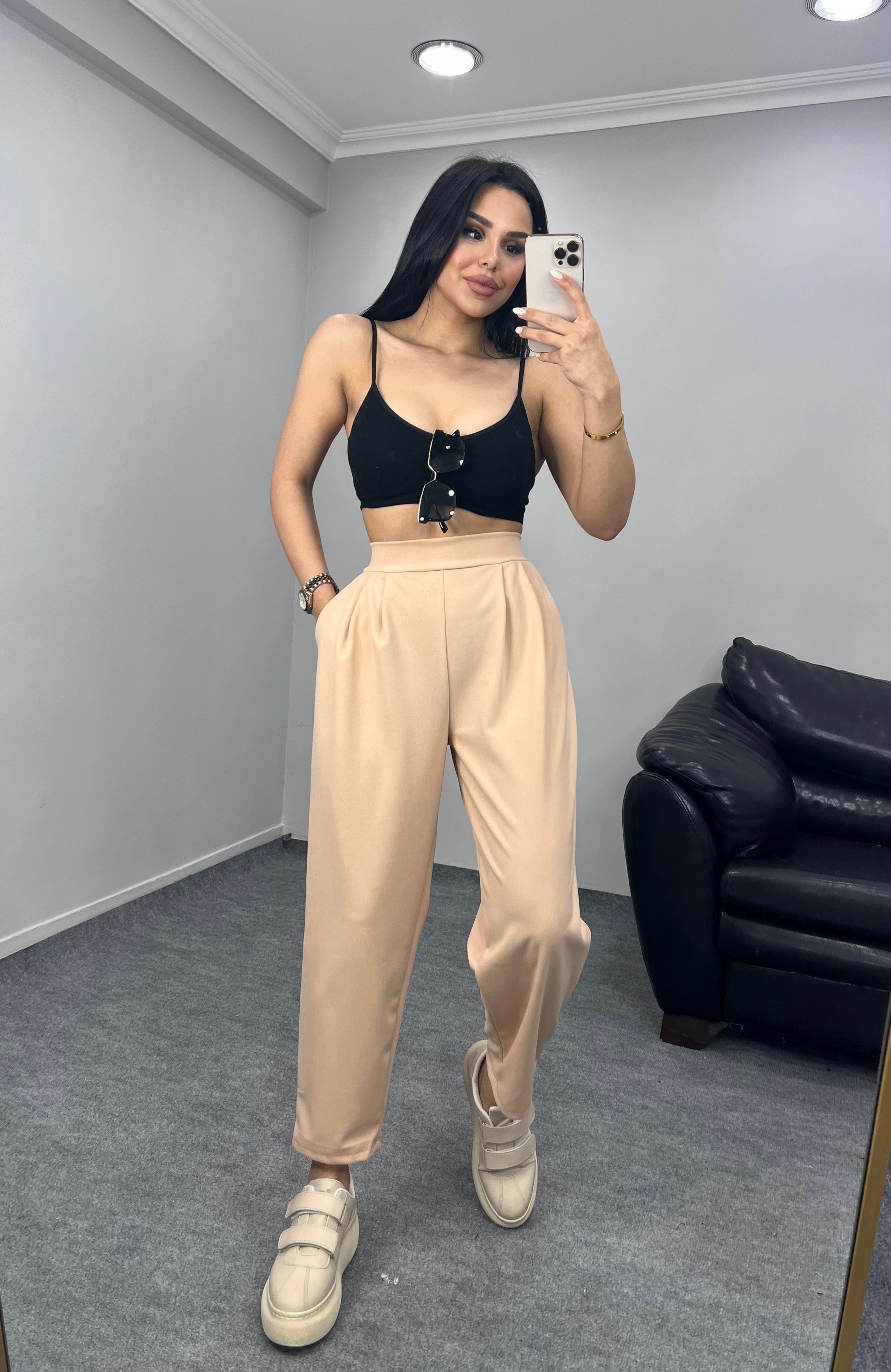 Harem Havuç Pantolon Bej