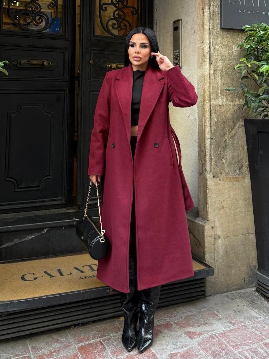 Harry Kaşe Kaban Bordo