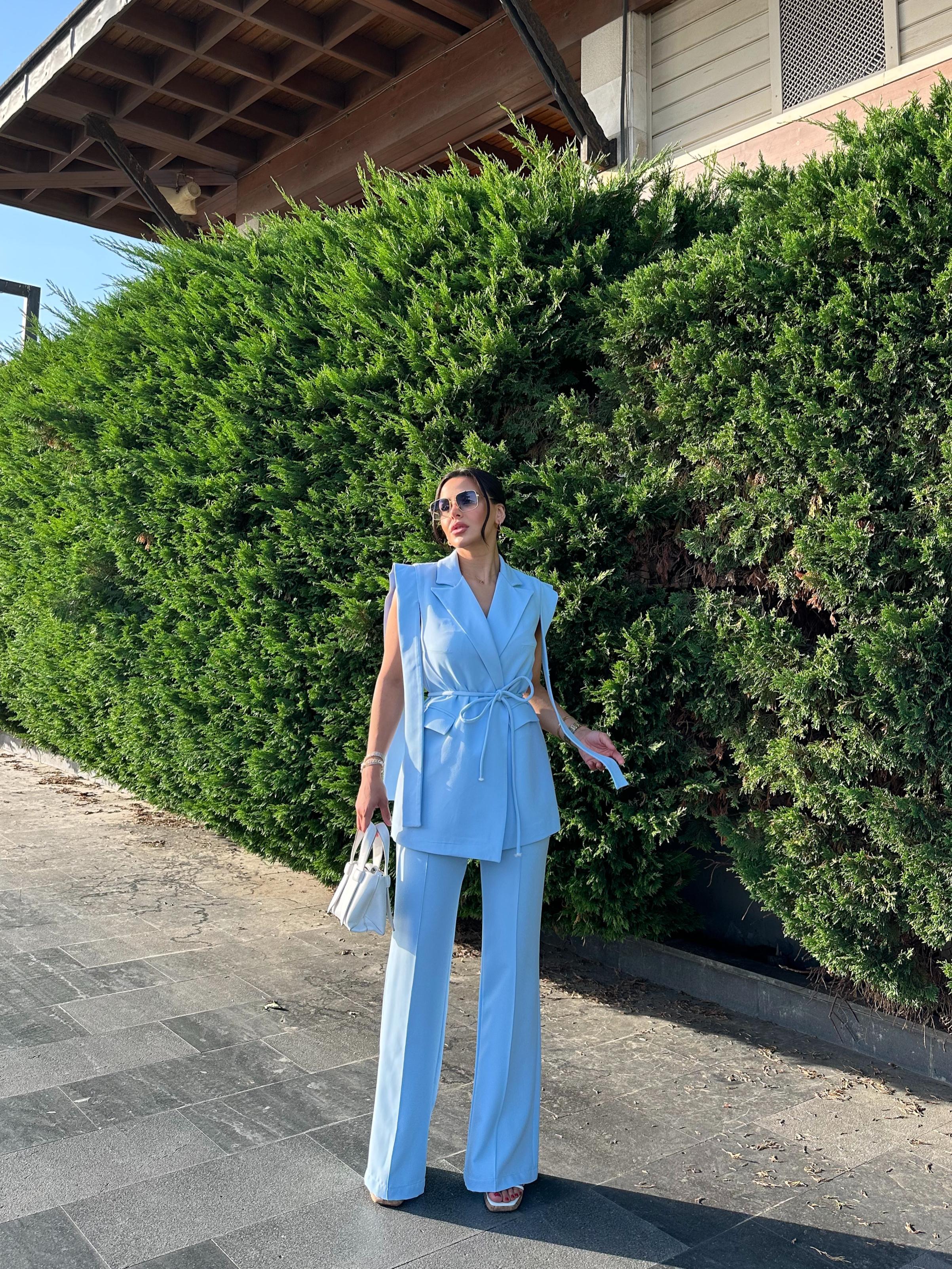 Hellie Yelekli Takım Bebe Mavi
