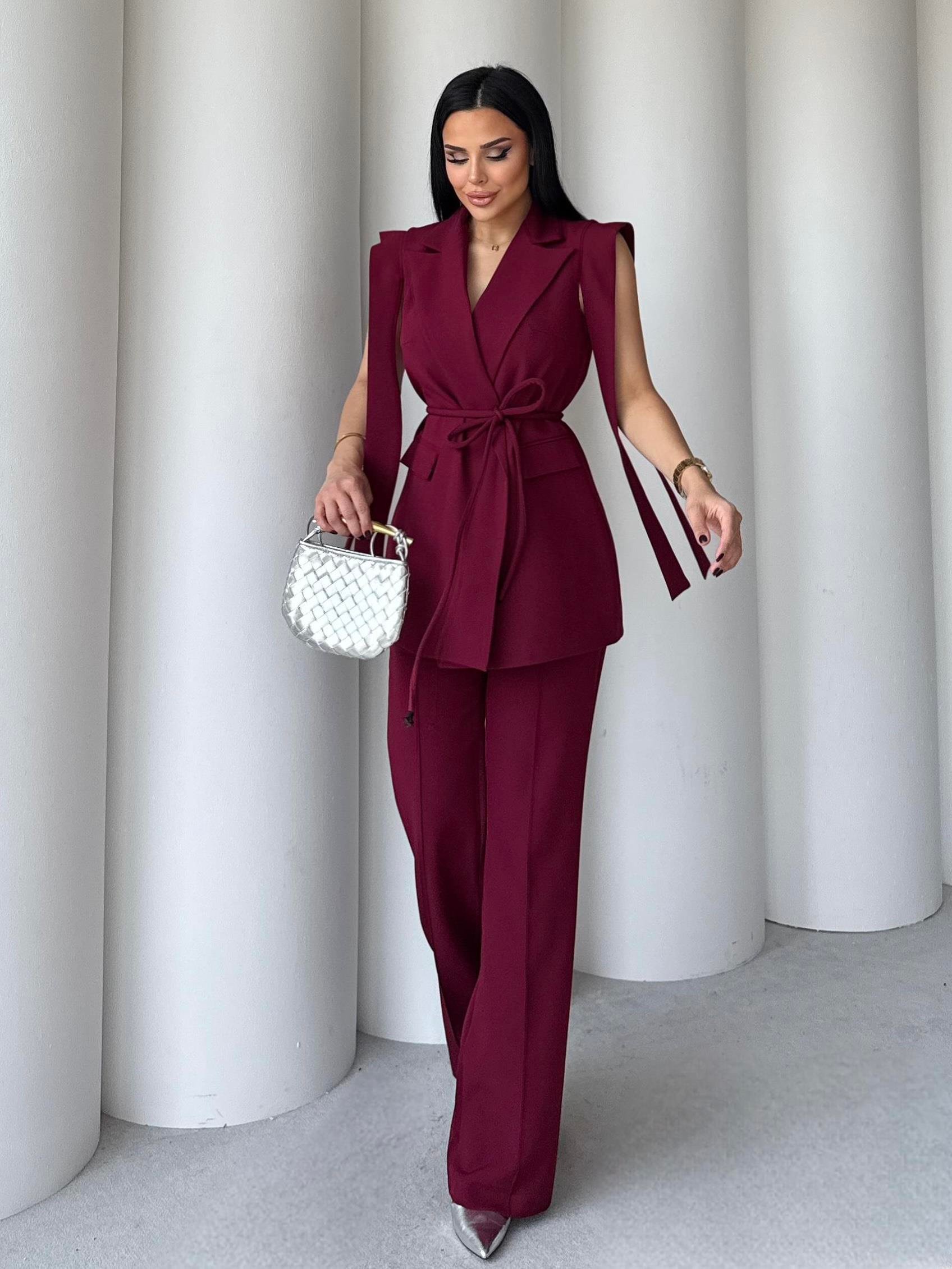 Hellie Yelekli Takım Bordo