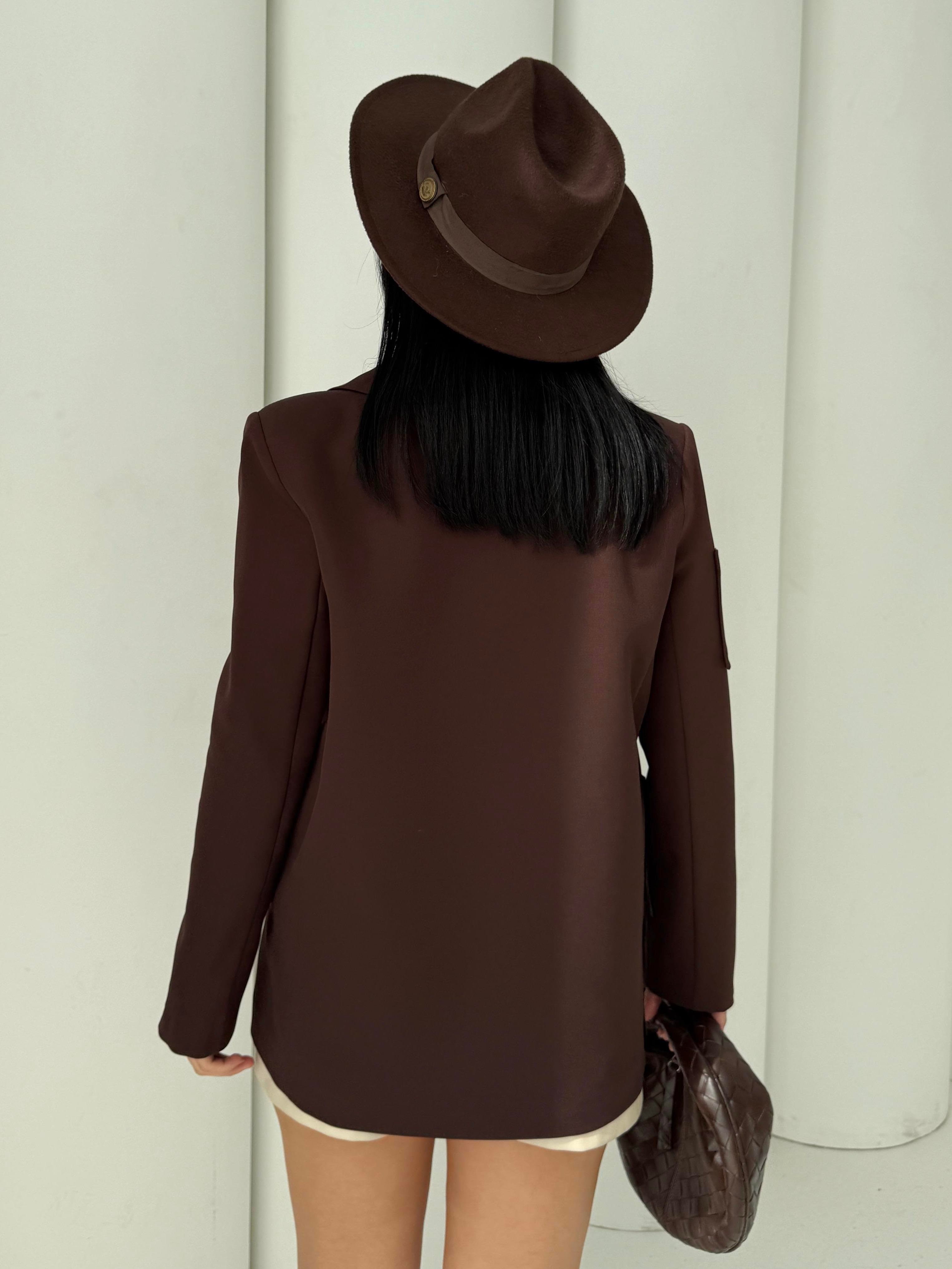 İndia Tasarım Blazer Ceket Kahve