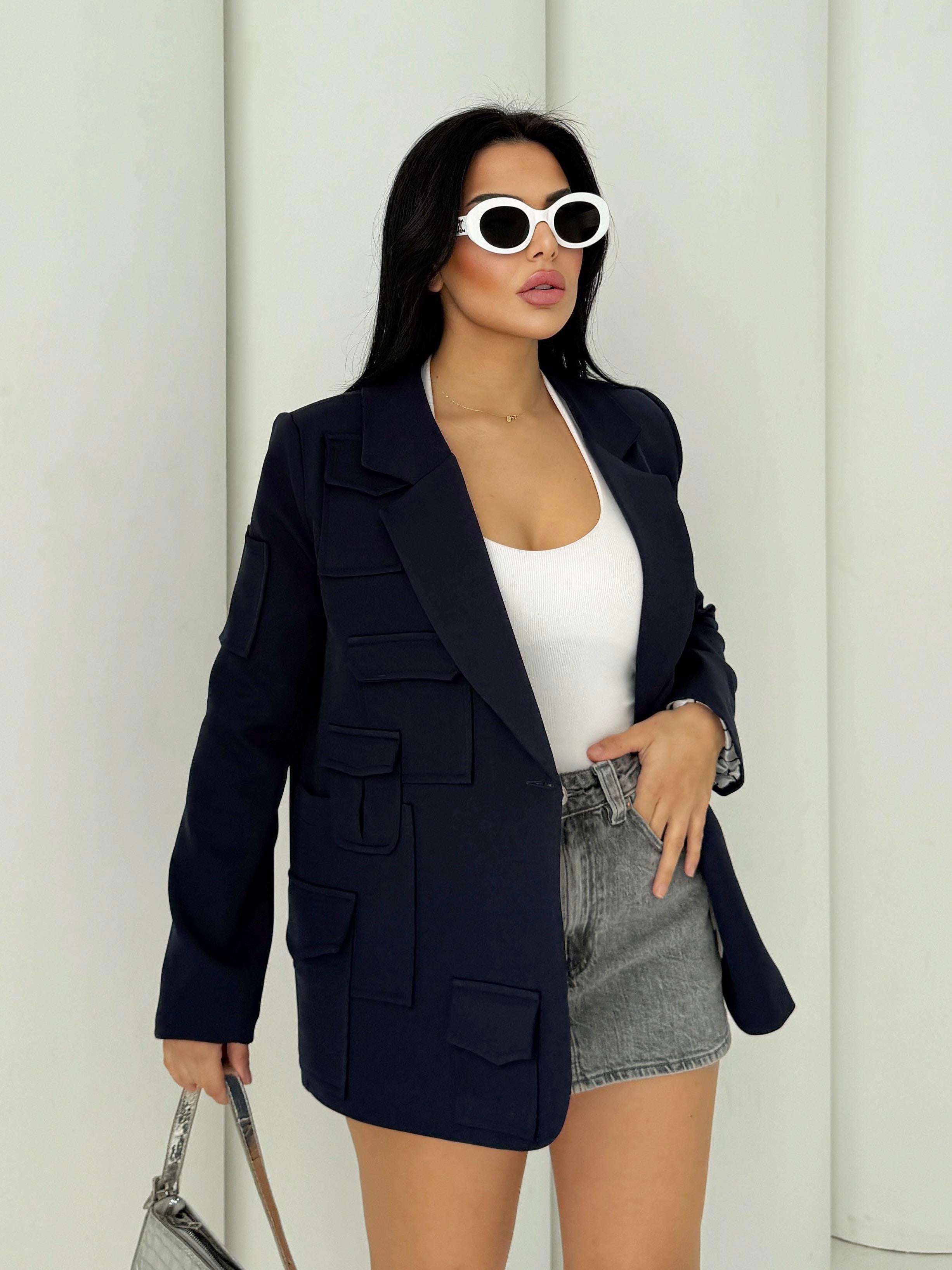 İndia Tasarım Blazer Ceket Lacivert