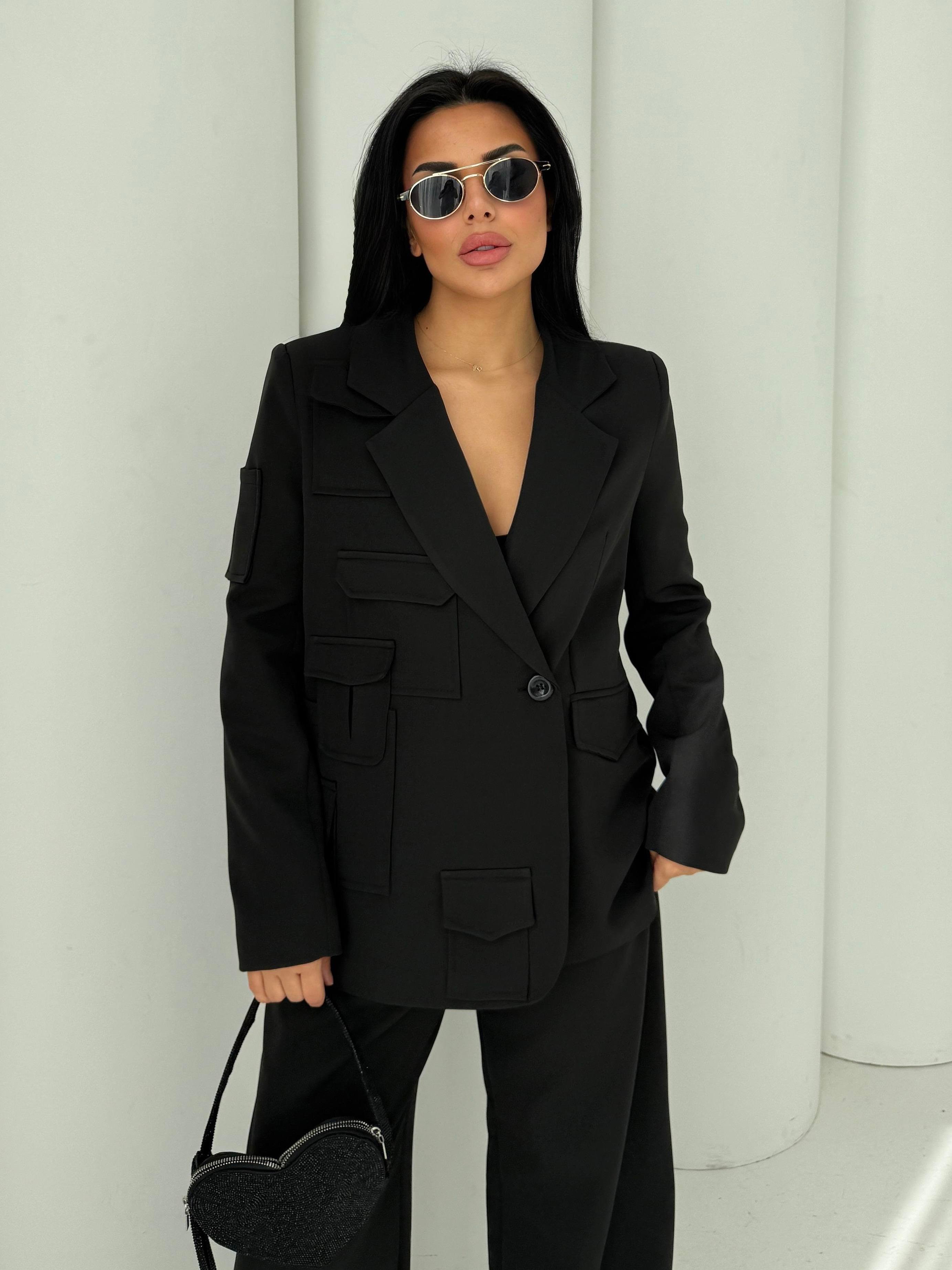 İndia Tasarım Blazer Ceket Siyah