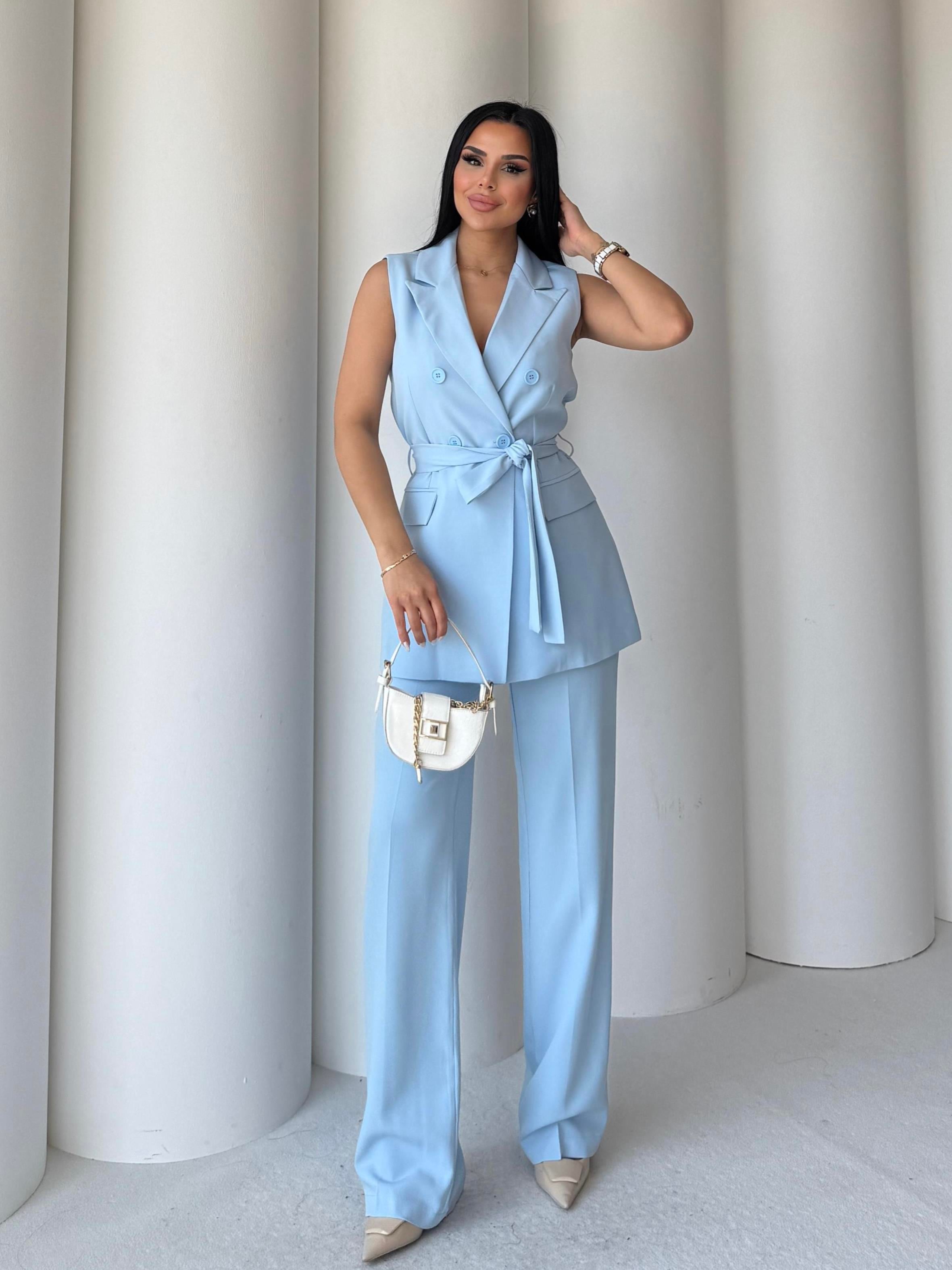 Katy İkili Yelekli Takım  Mavi
