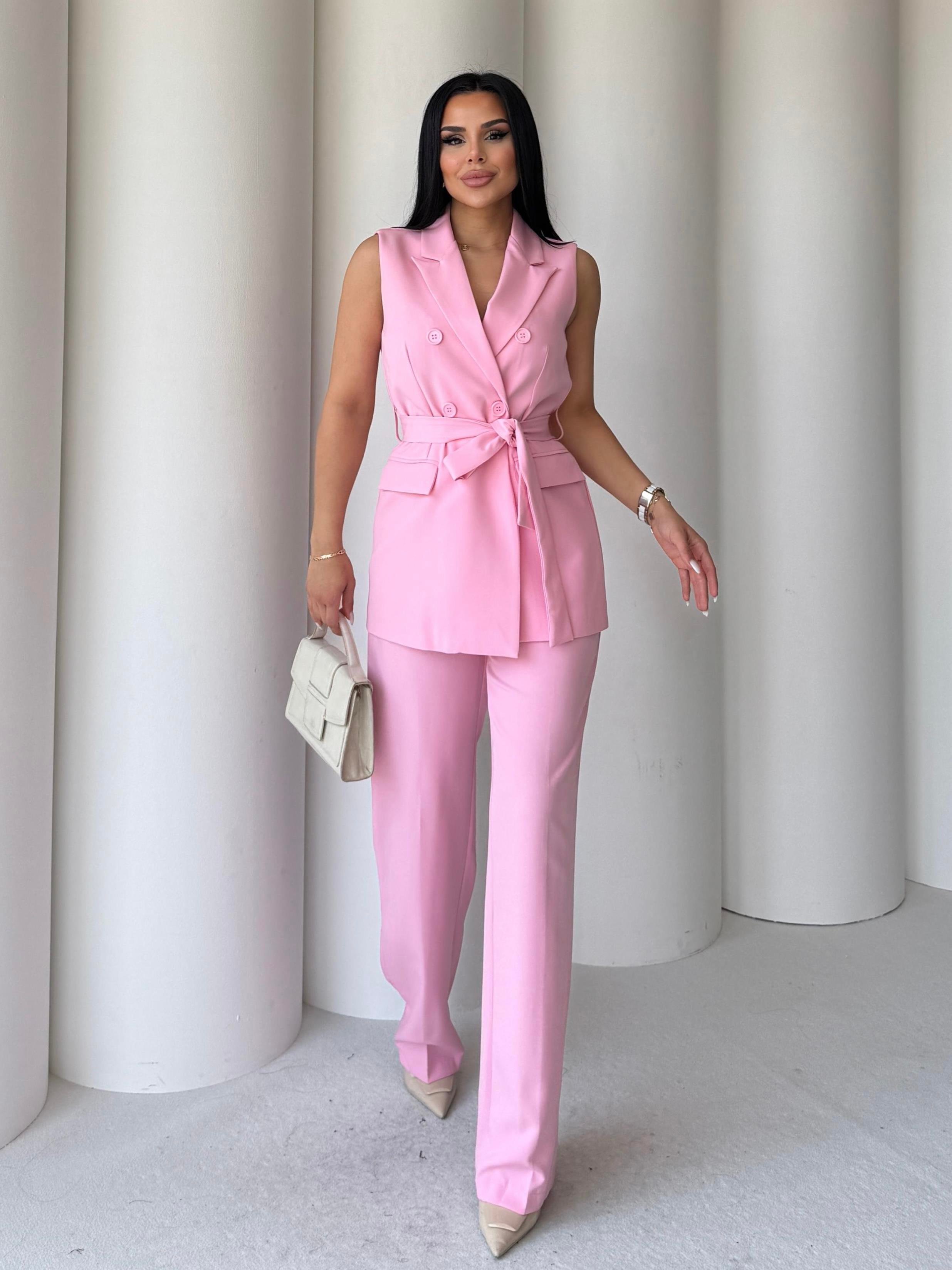 Katy İkili Yelekli Takım Pembe