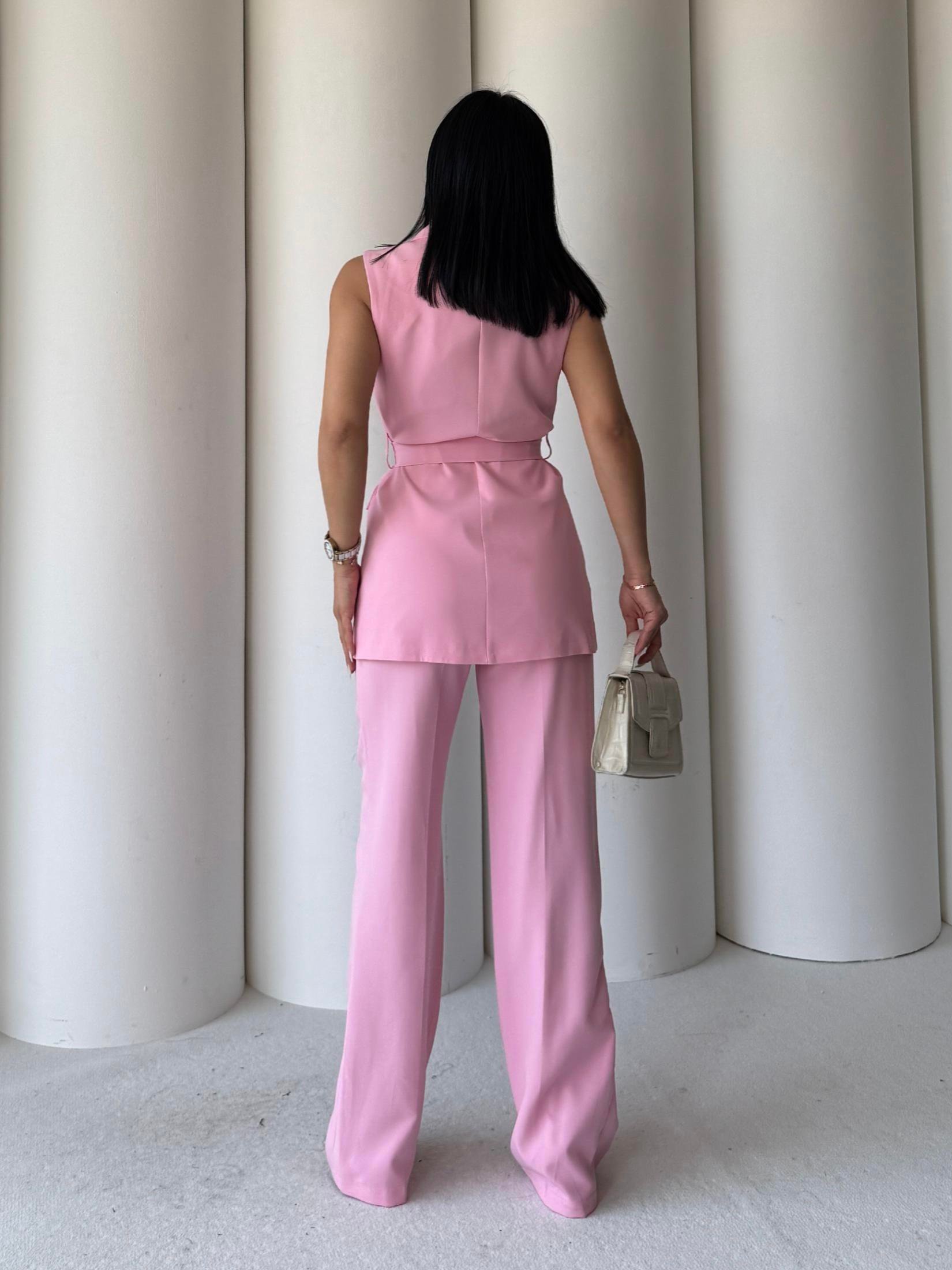 Katy İkili Yelekli Takım Pembe