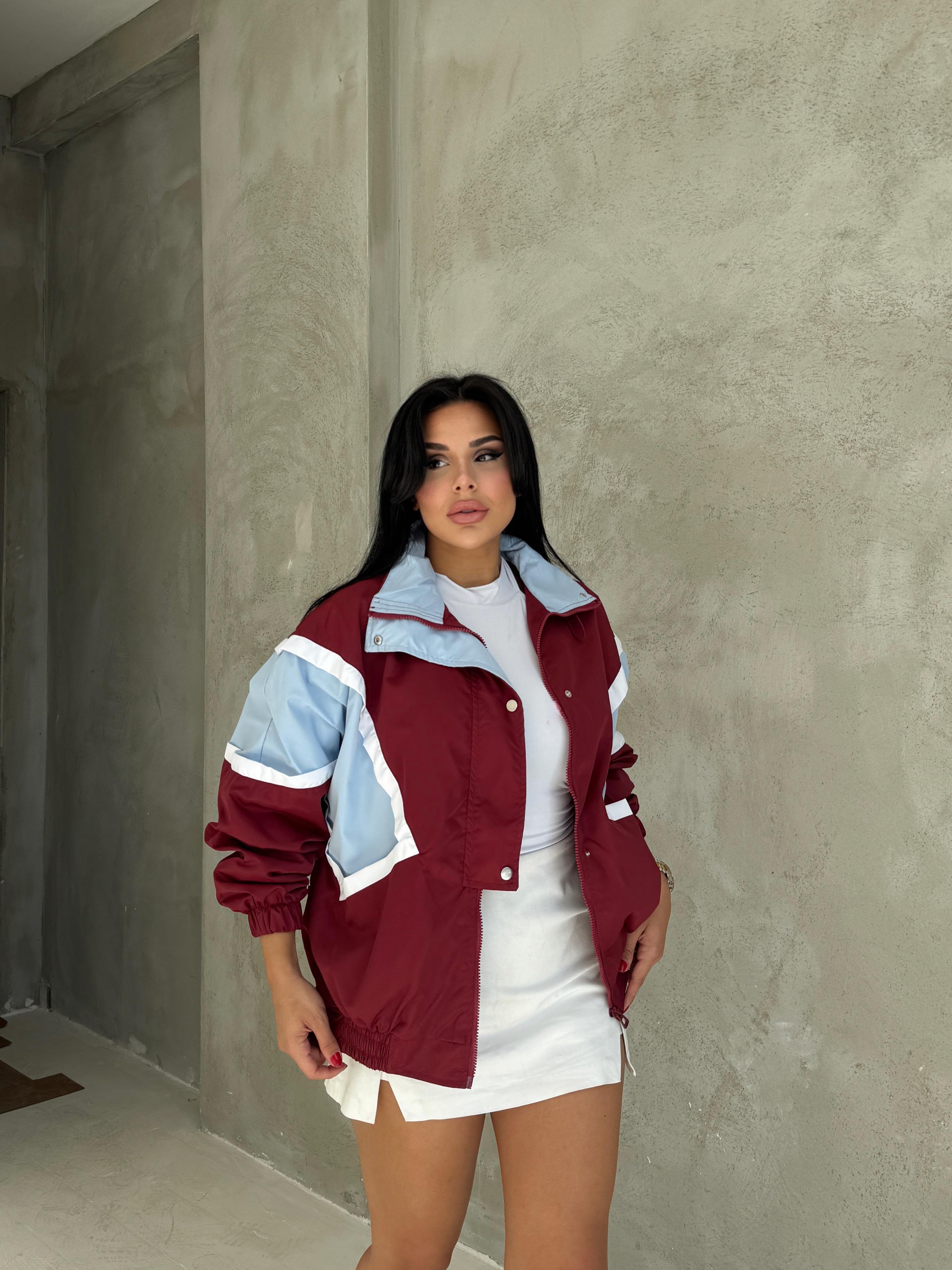 Kenza Paraşüt Ceket Bordo
