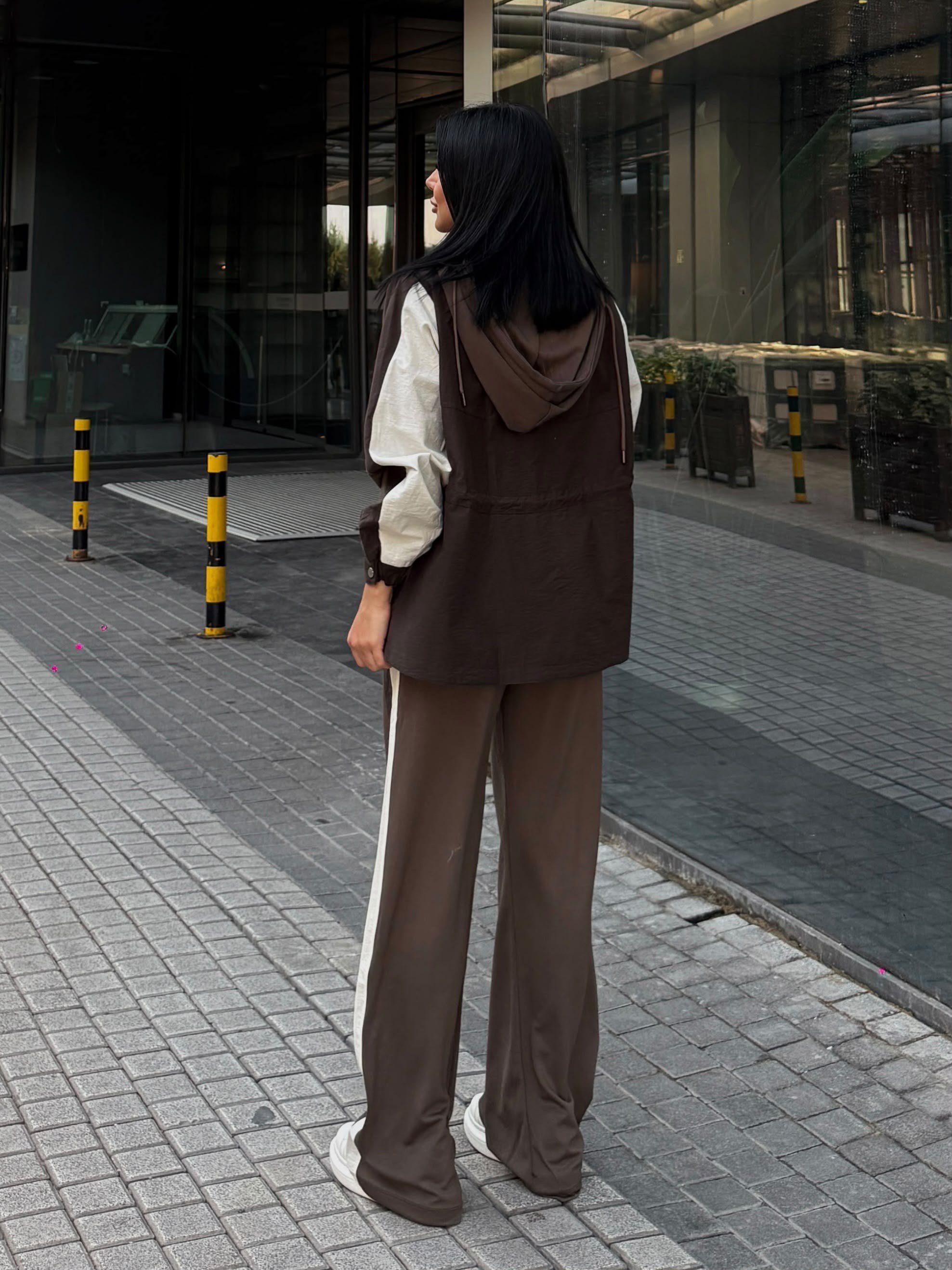 Lassy Paraşüt Detaylı Denim Takım Kahve