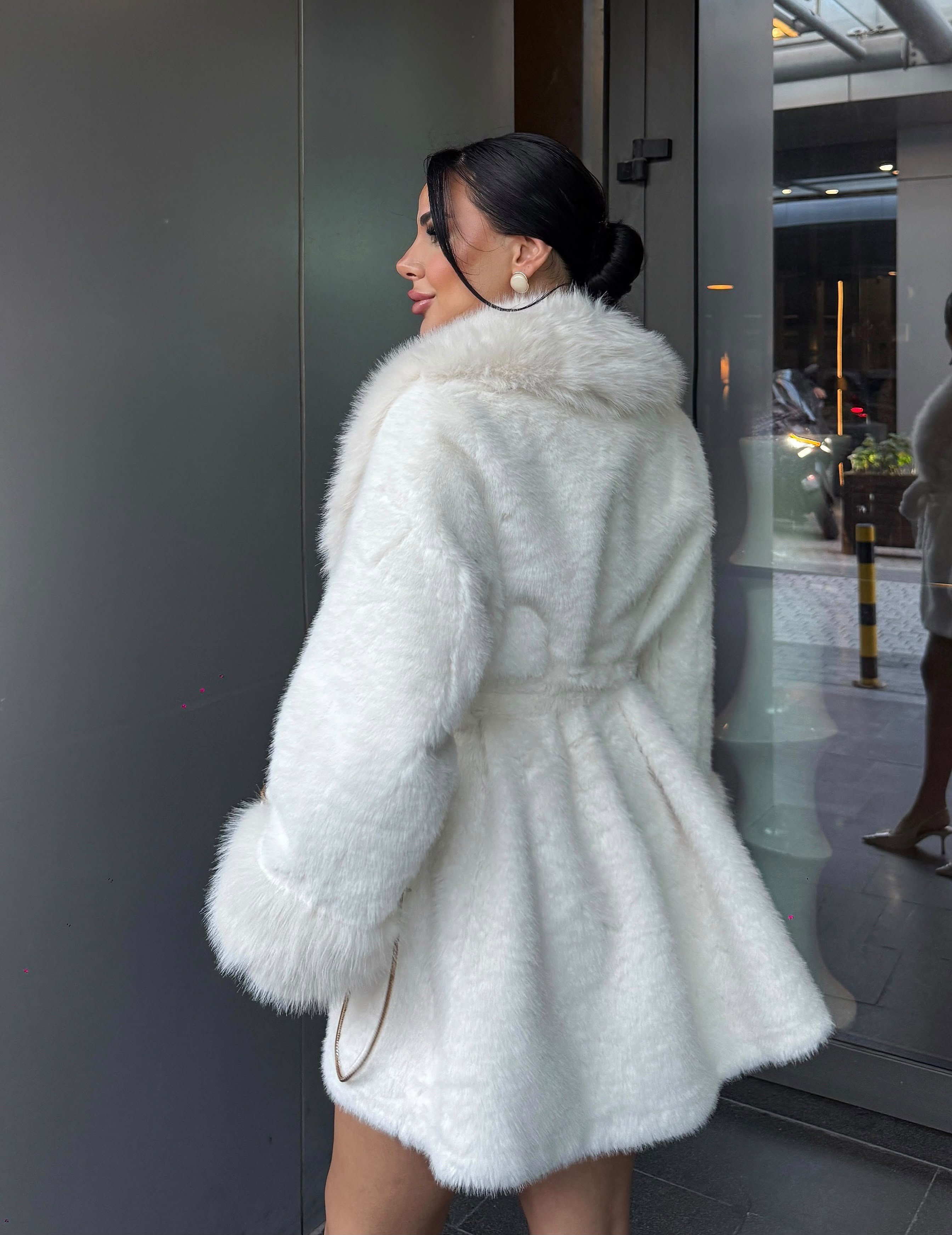 Laty İthal Angora Kürk Kısa Beyaz