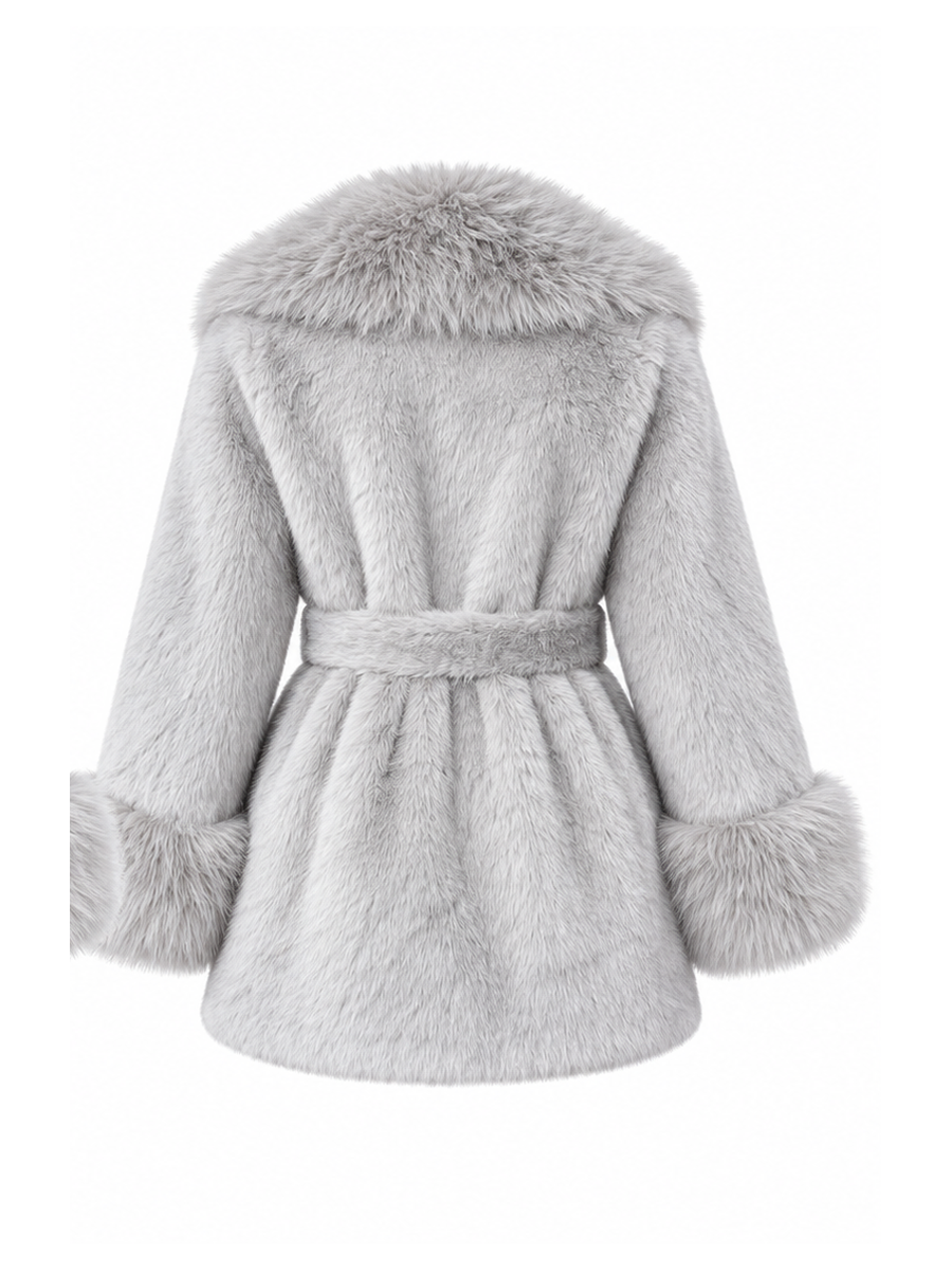 Laty İthal Angora Kürk Kısa Gri