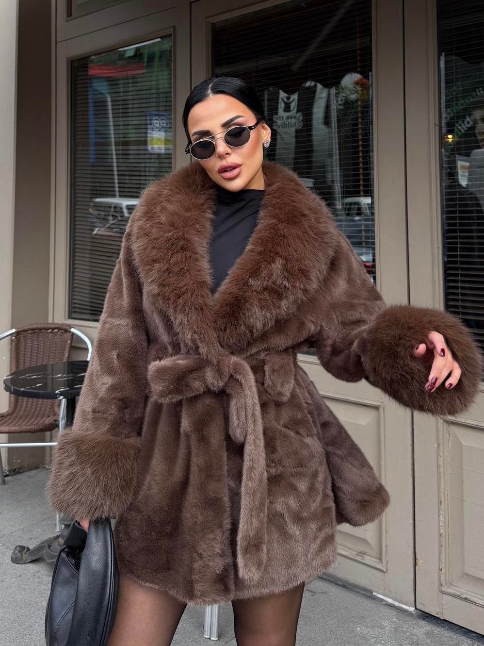 Laty İthal Angora Kürk Kısa Kahve