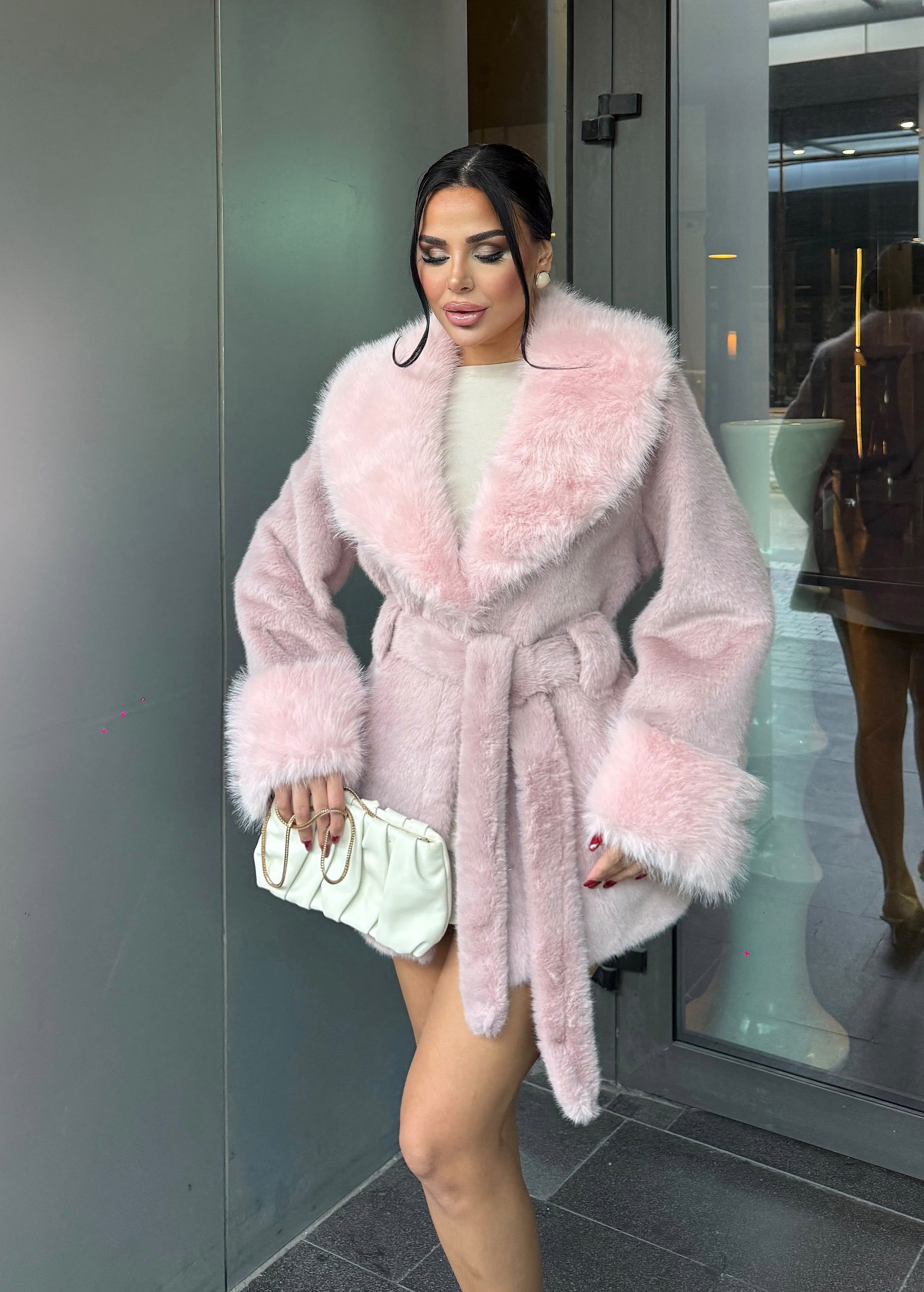 Laty İthal Angora Kürk Kısa Pudra