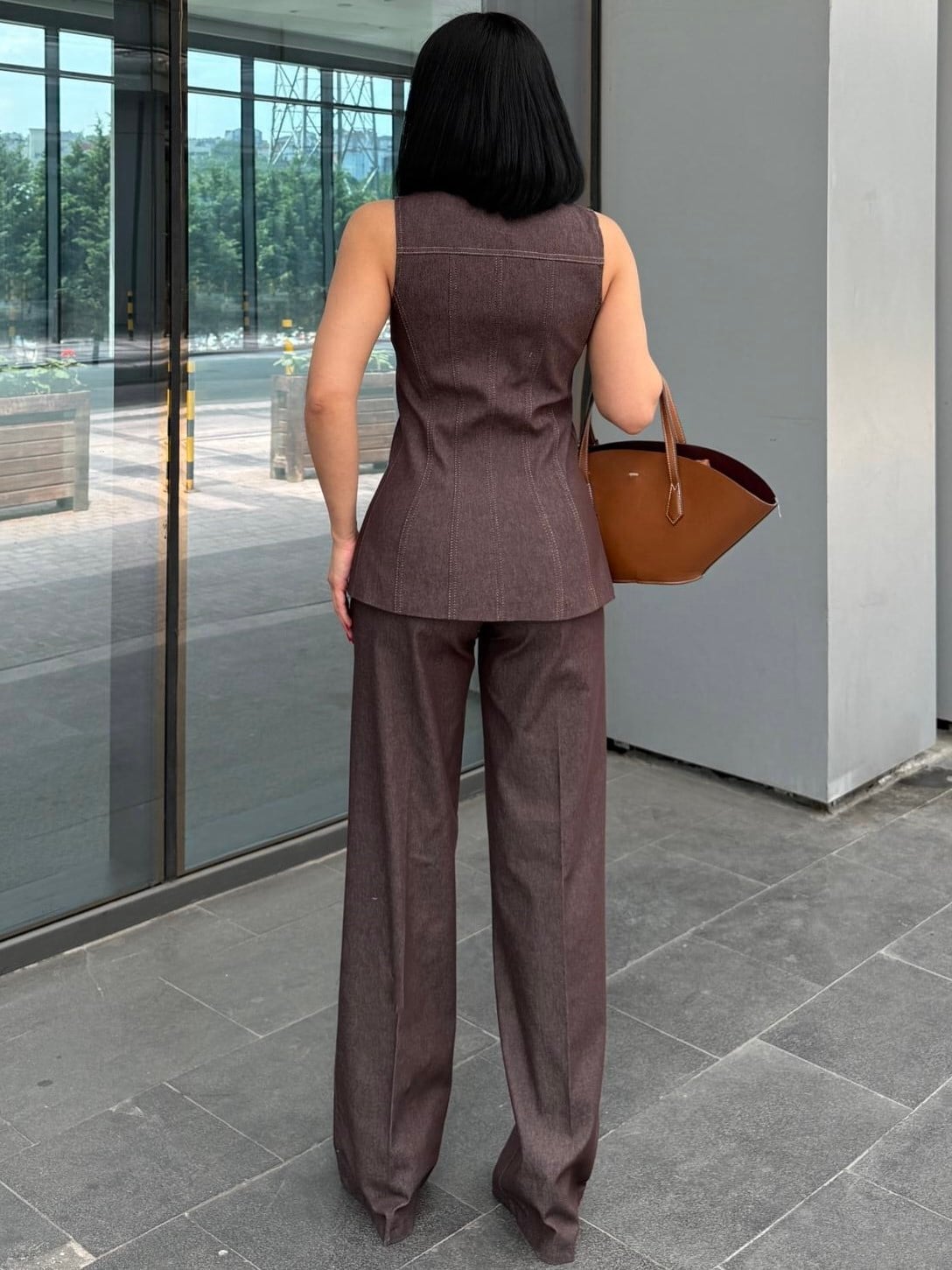 Lera Denim Takım Kahve