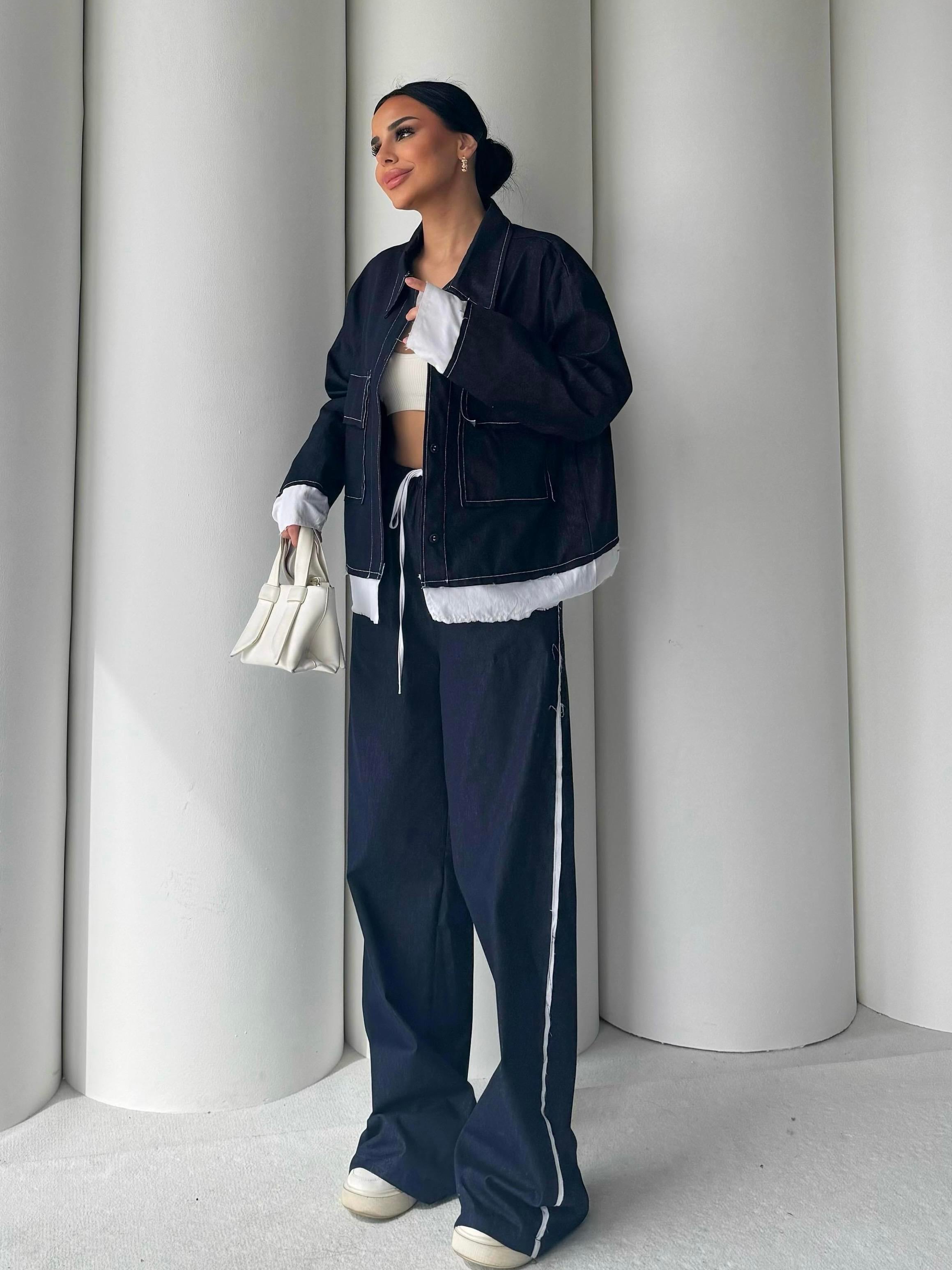Lesi İkili Denim Takım Lacivert