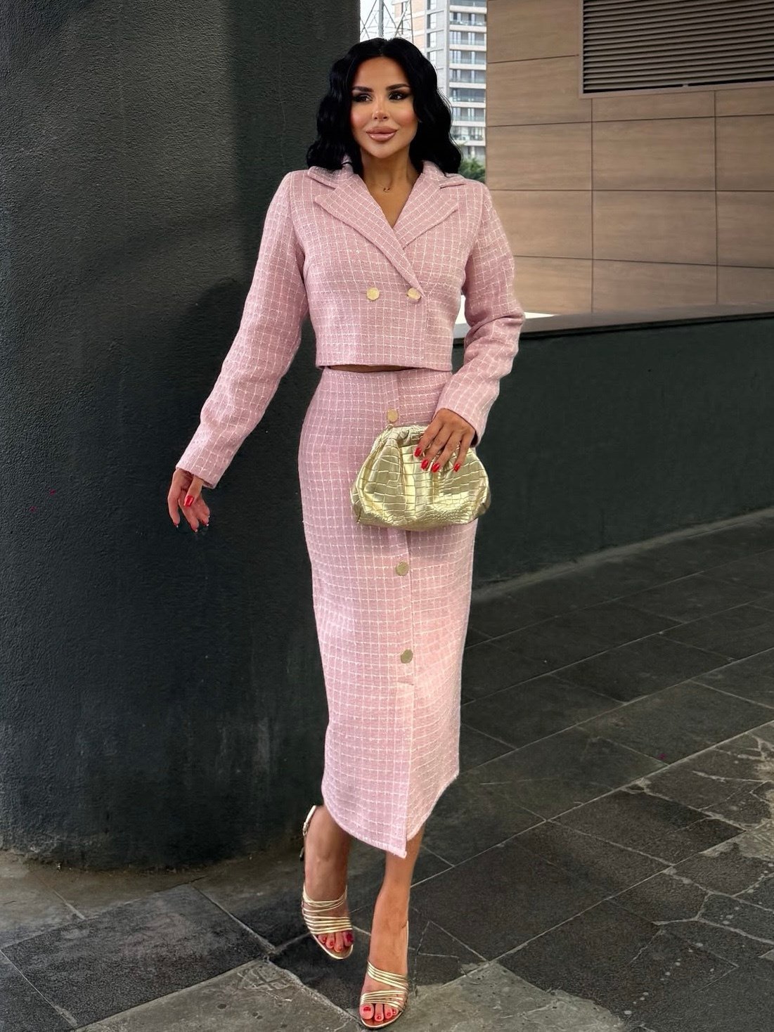 Leyna Etekli Takım Pembe