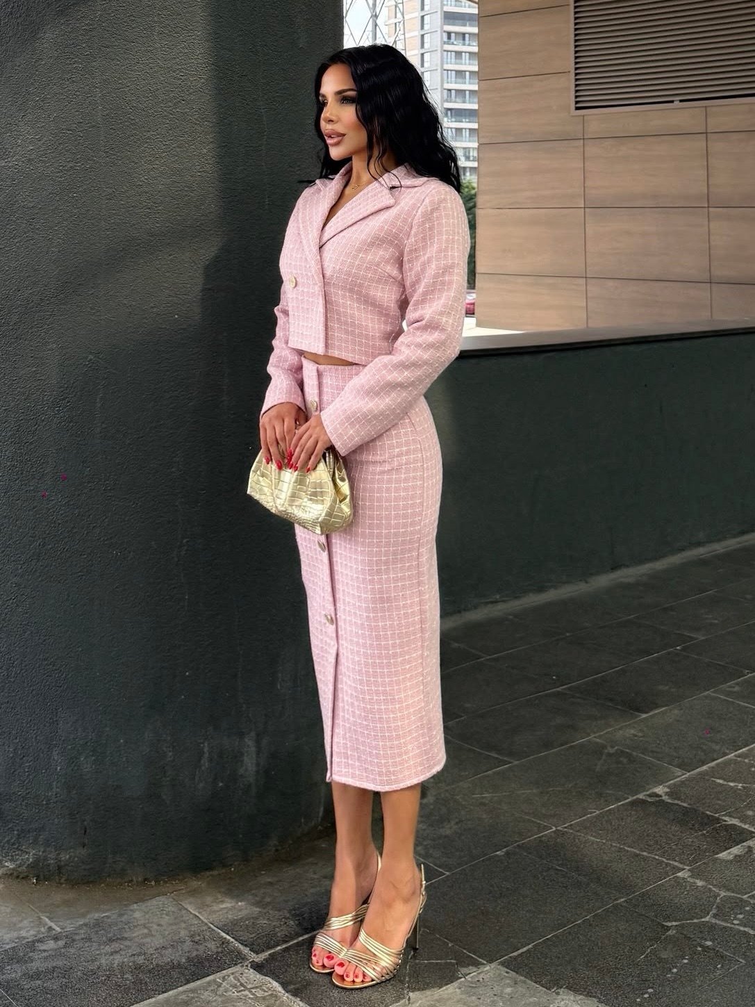 Leyna Etekli Takım Pembe