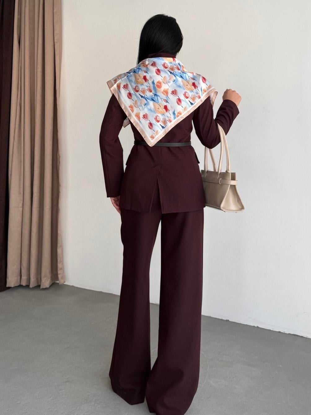 Linas Şal Detaylı Takım Bordo