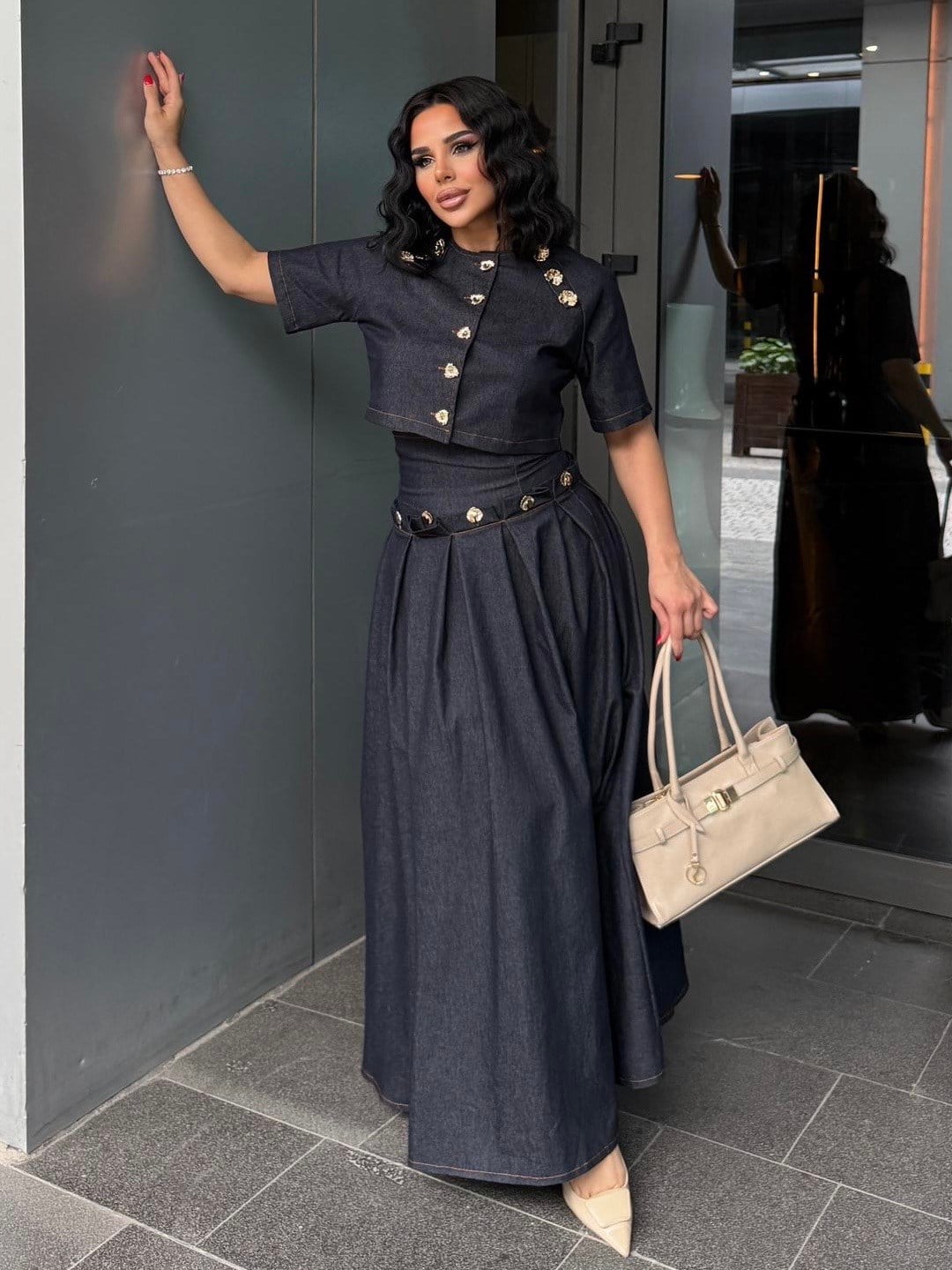 Lodosa Etekli Denim Takım Lacivert