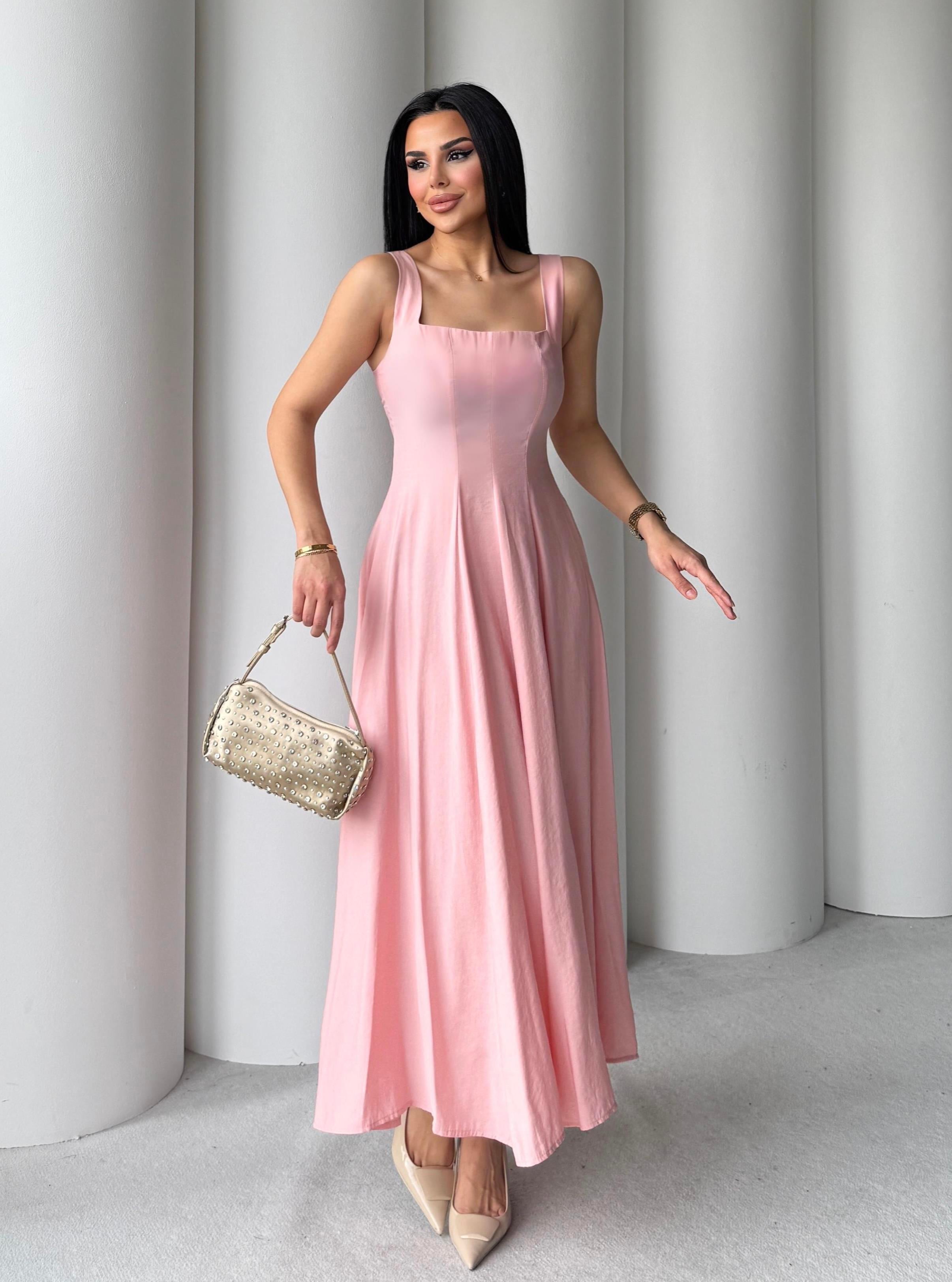 Lotus Midi Boy Elbise Pembe