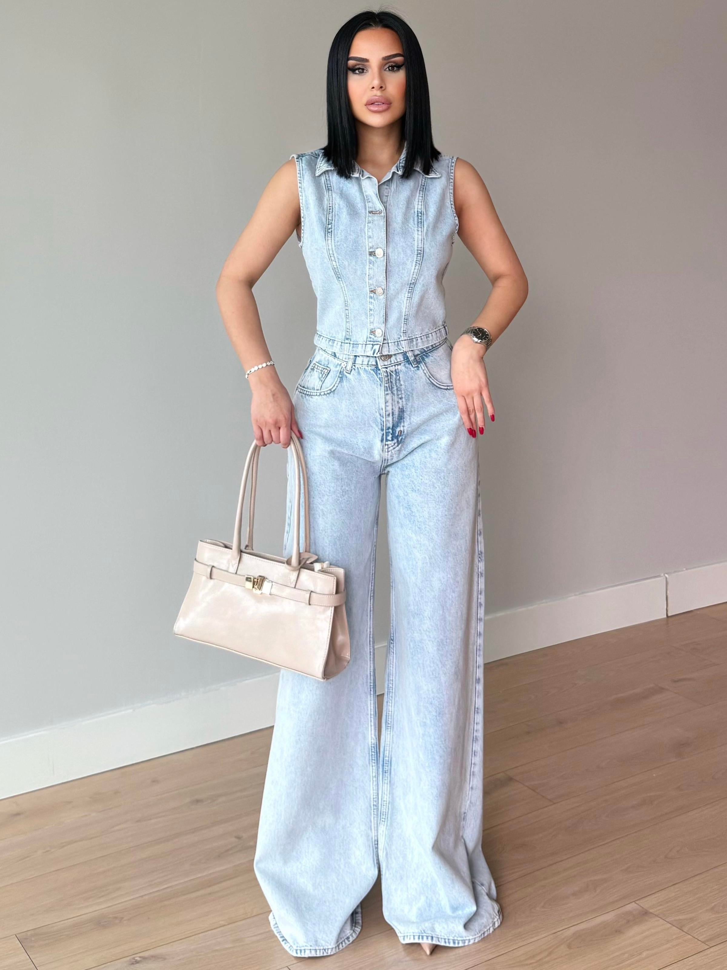 Madris İkili Denim Takım Mavi