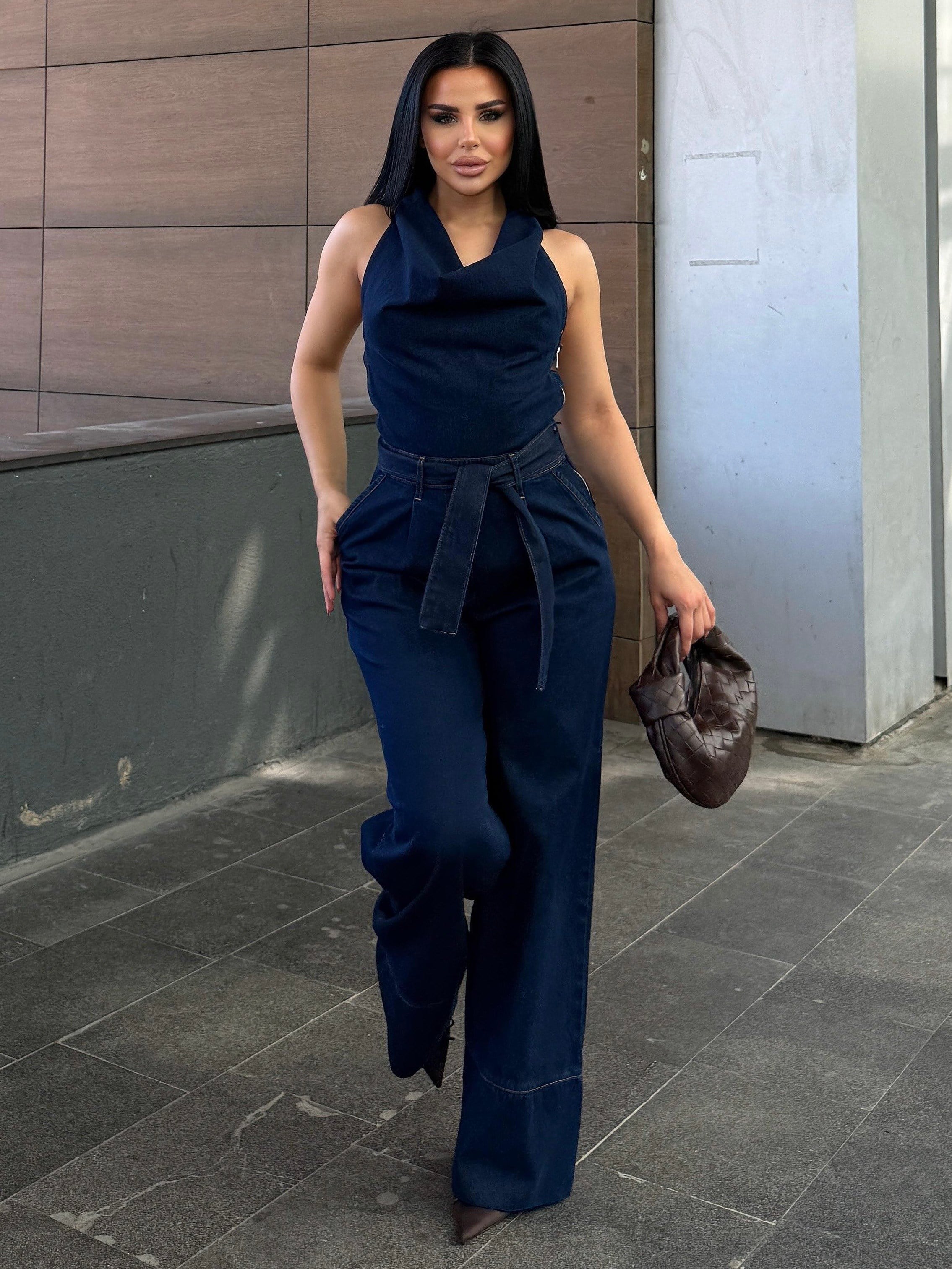Nilsa Denim Tulum Lacivert