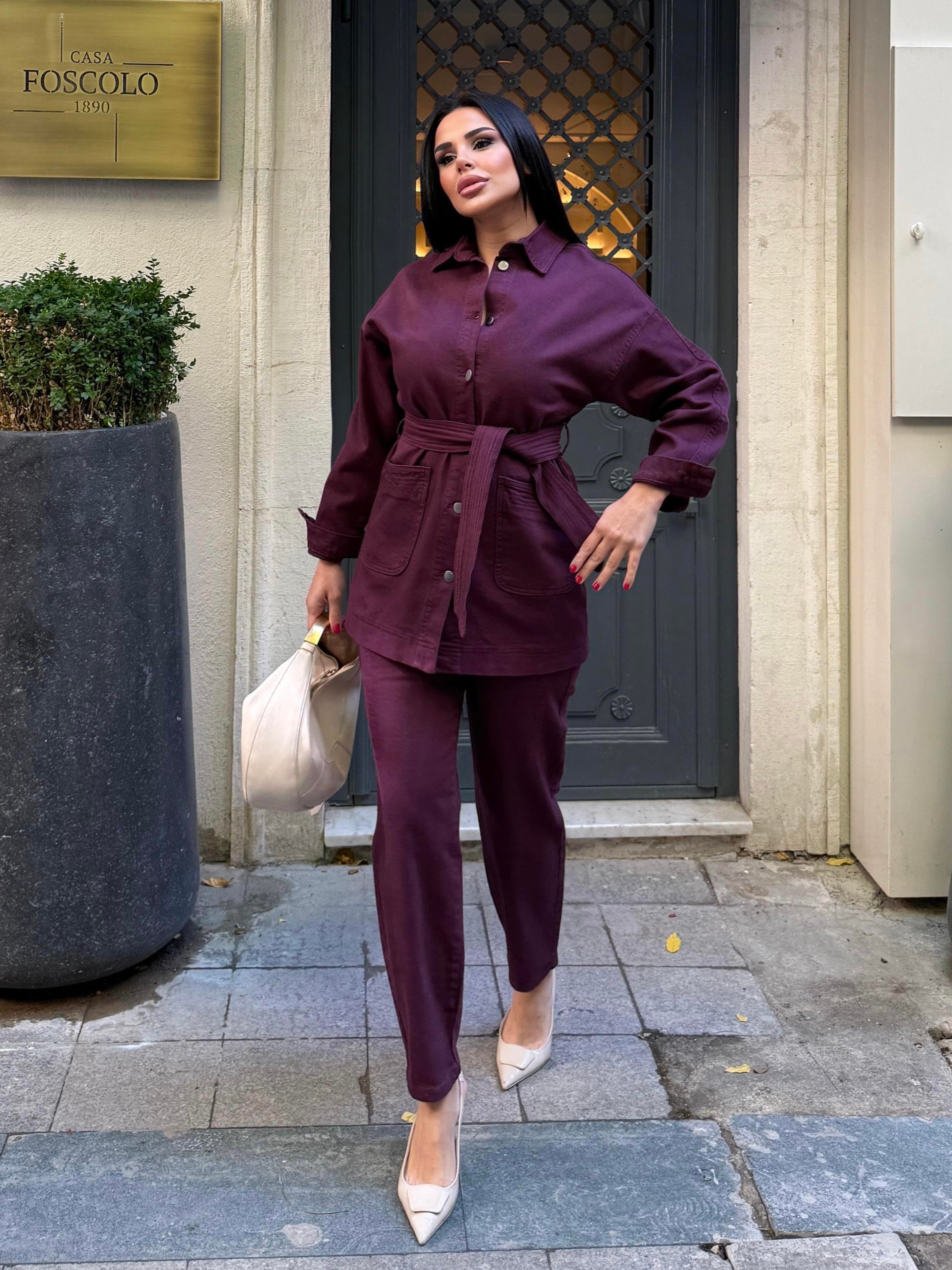 Oligas Denim Takım Bordo