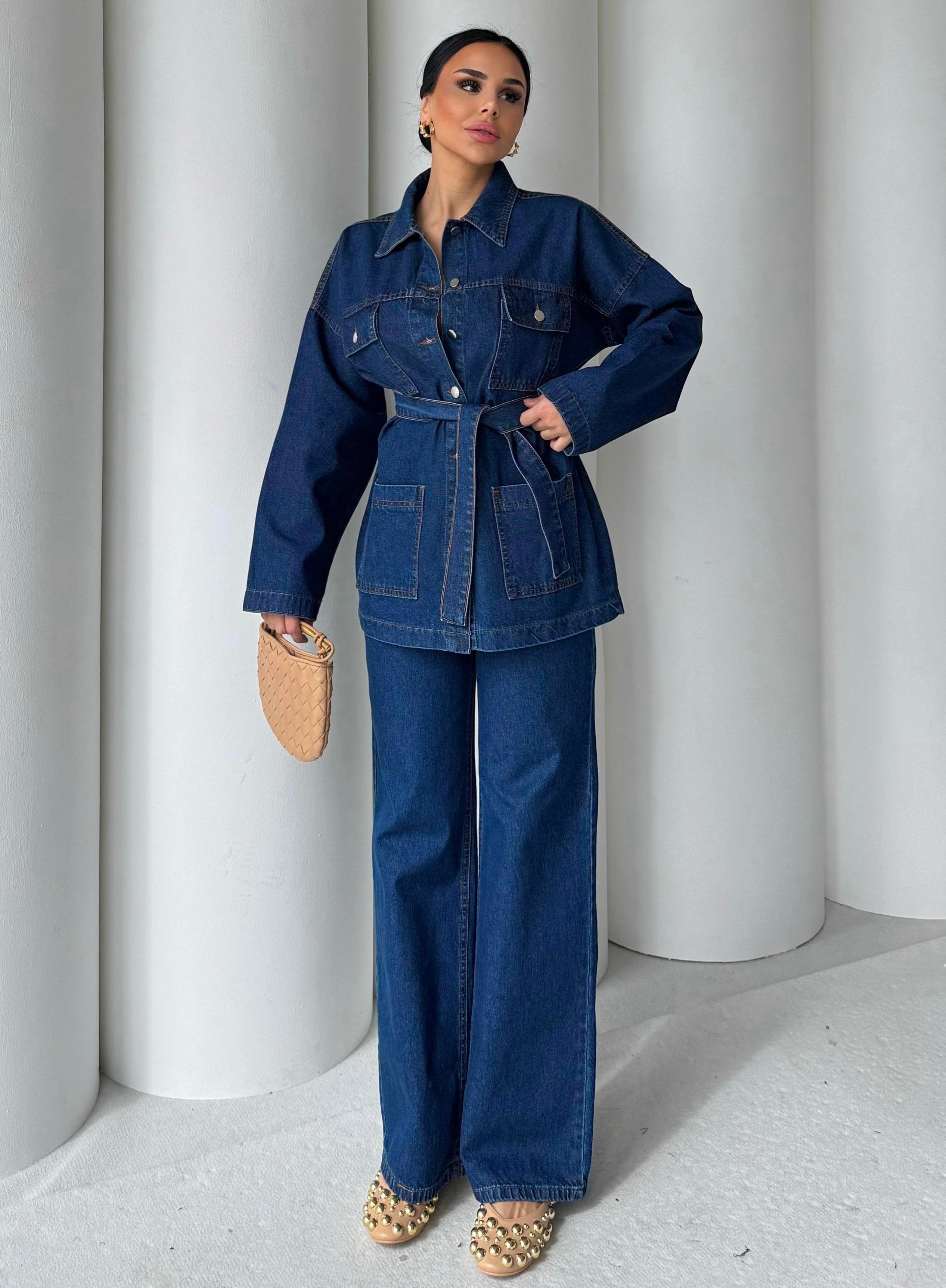 Opey İkili Denim Takım Mavi