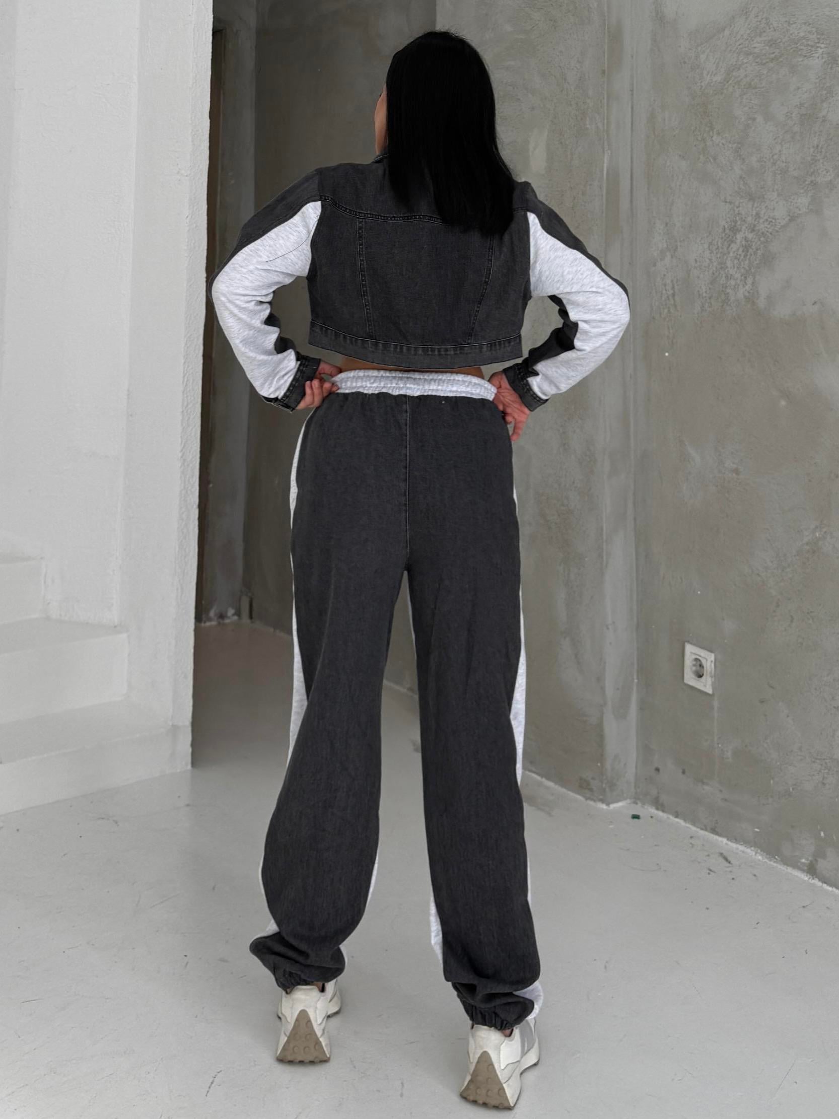 Oplica Denim Detaylı Takım Gri