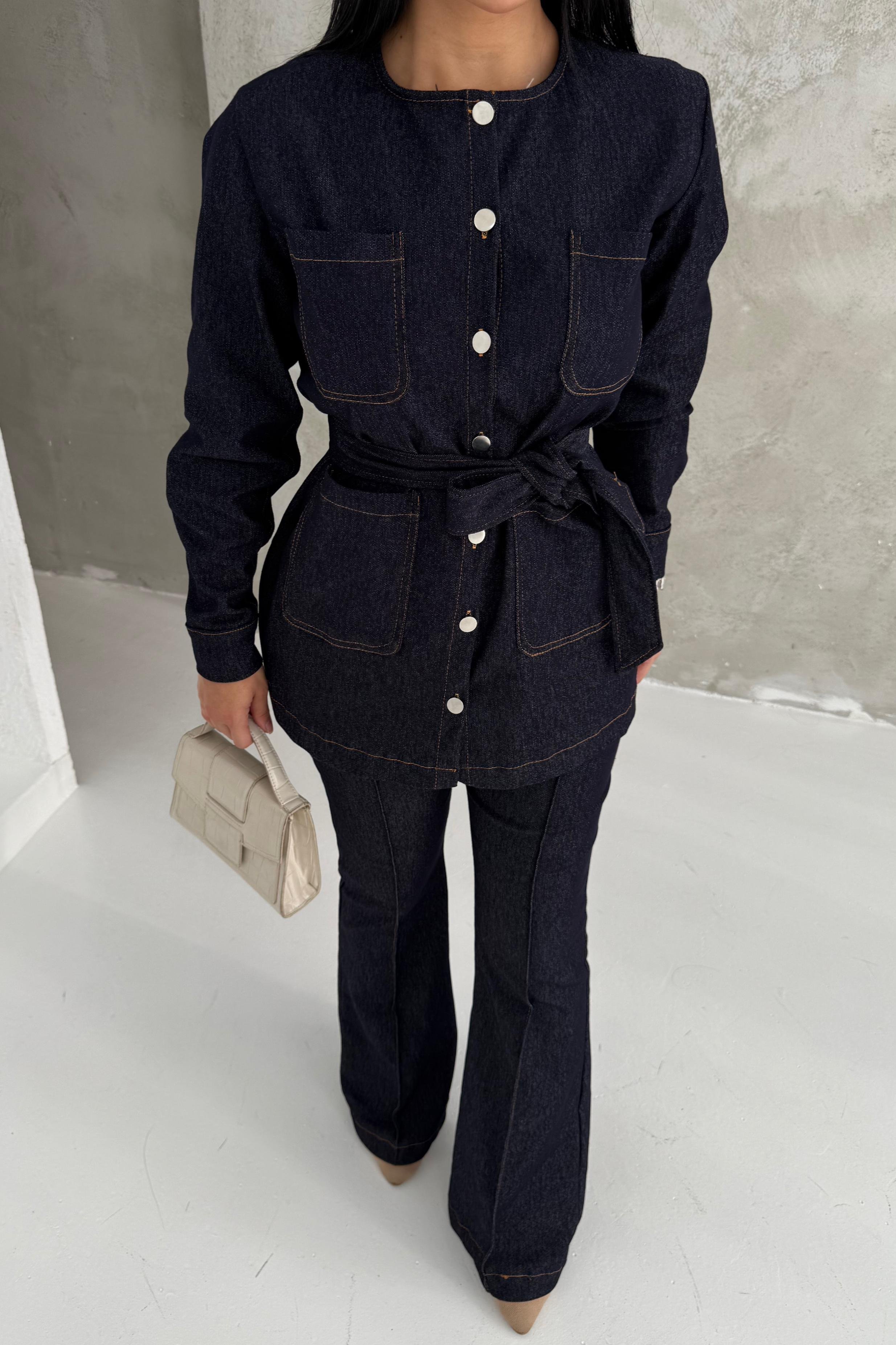 Palmut Denim Takım Lacivert
